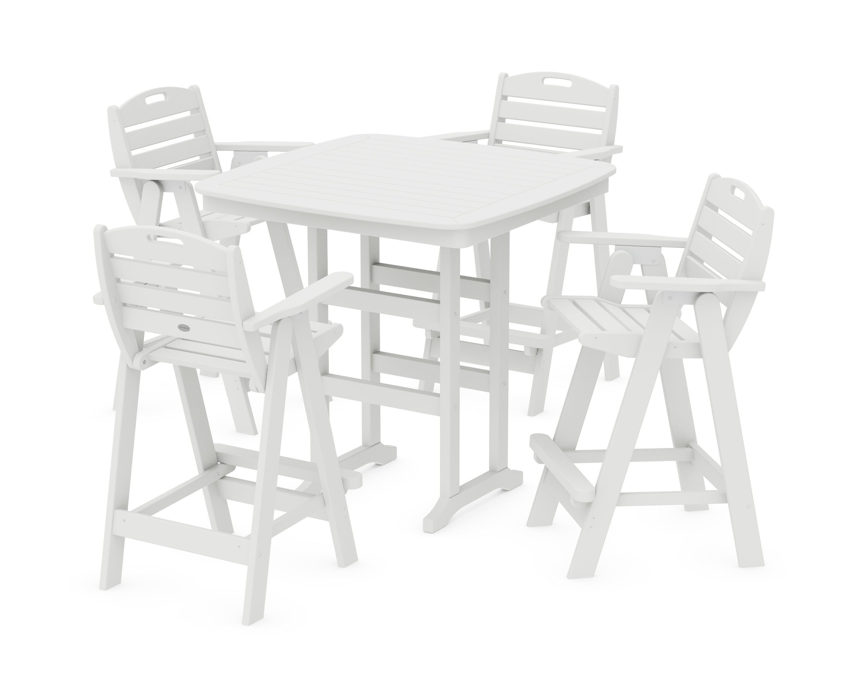 POLYWOOD Nautical 5-Piece Bar Set in White
