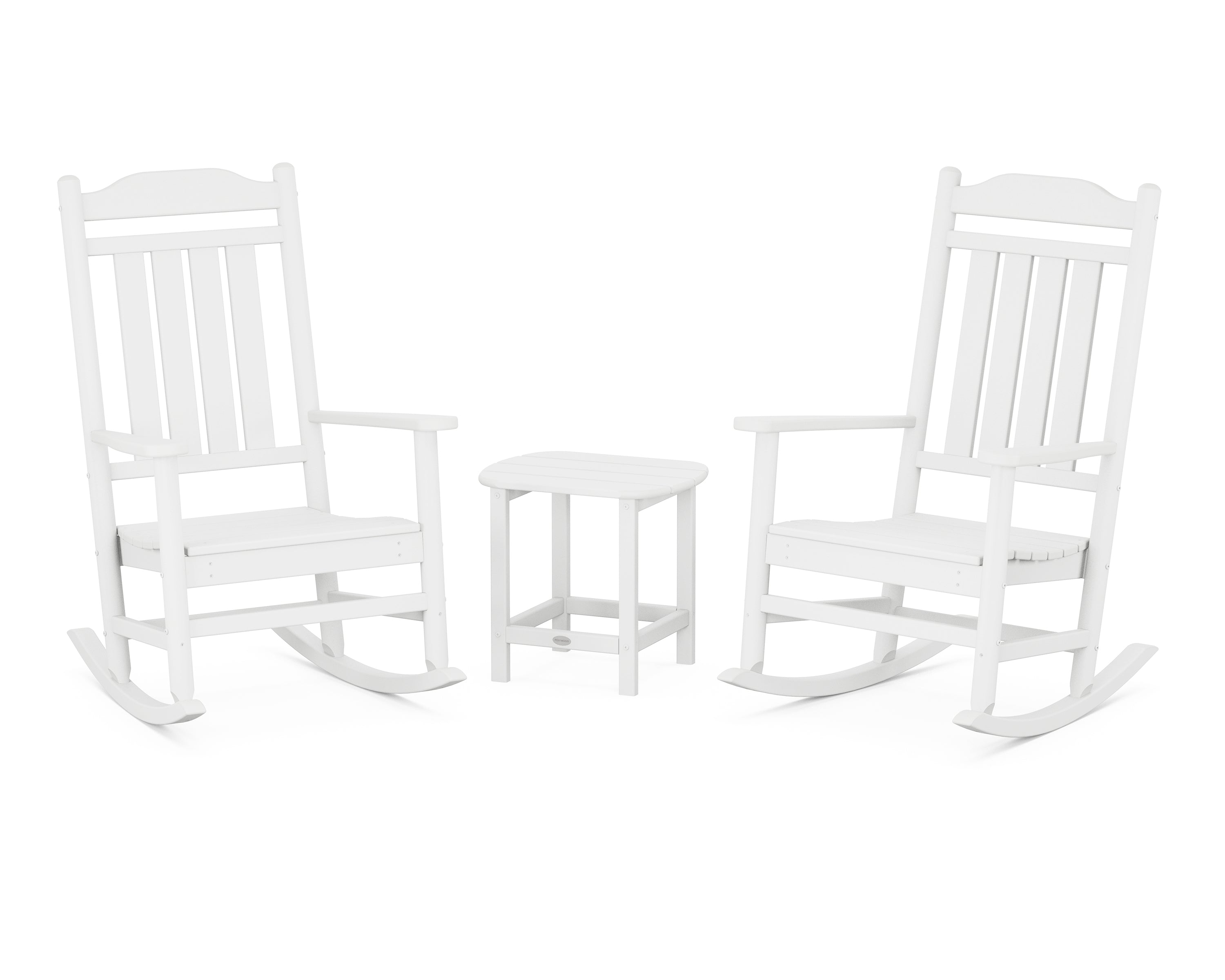 POLYWOOD Country Living Legacy Rocking Chair 3-Piece Set in White