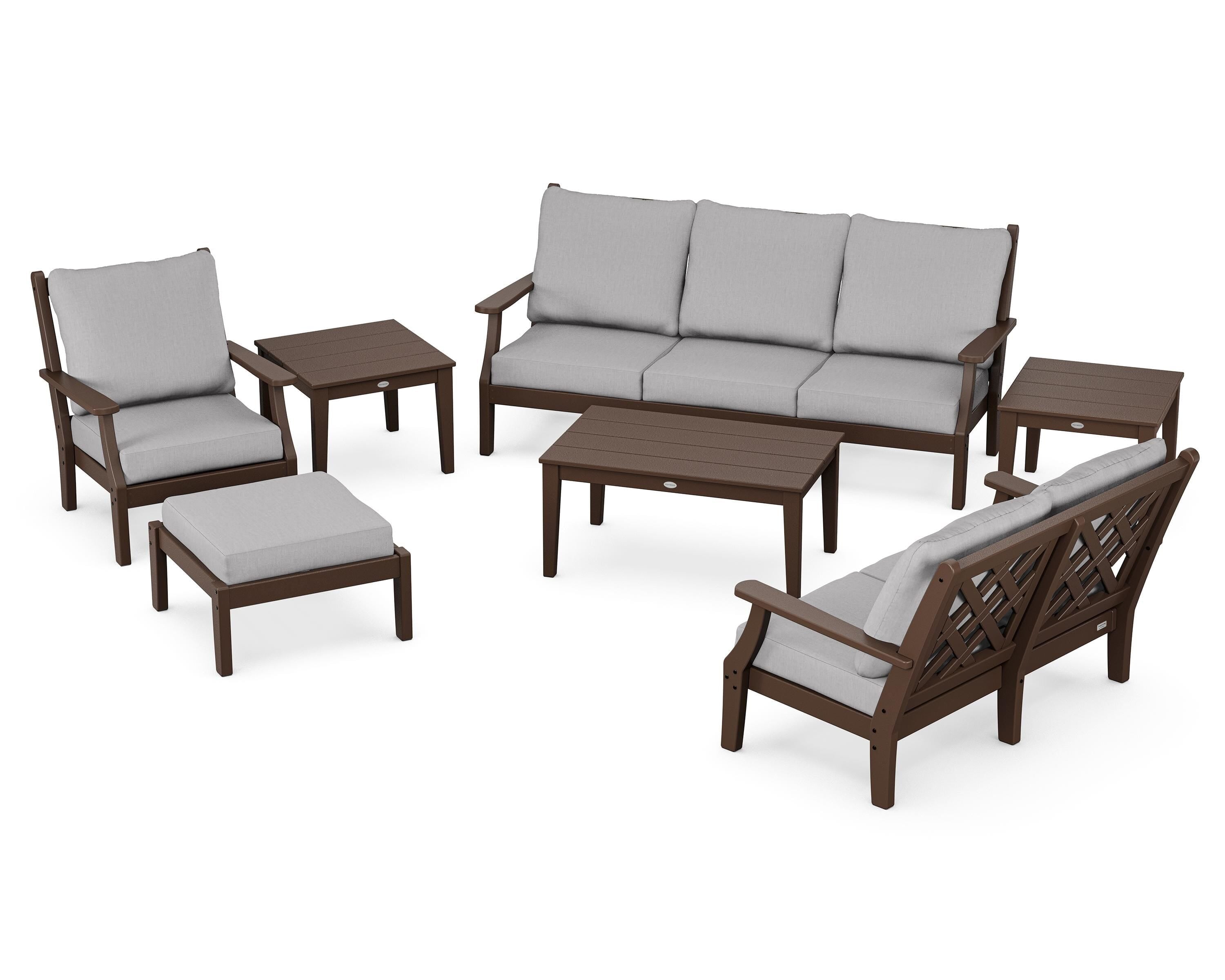 Country Living Wovendale 7-Piece Deep Seating Set in Mahogany / Granite