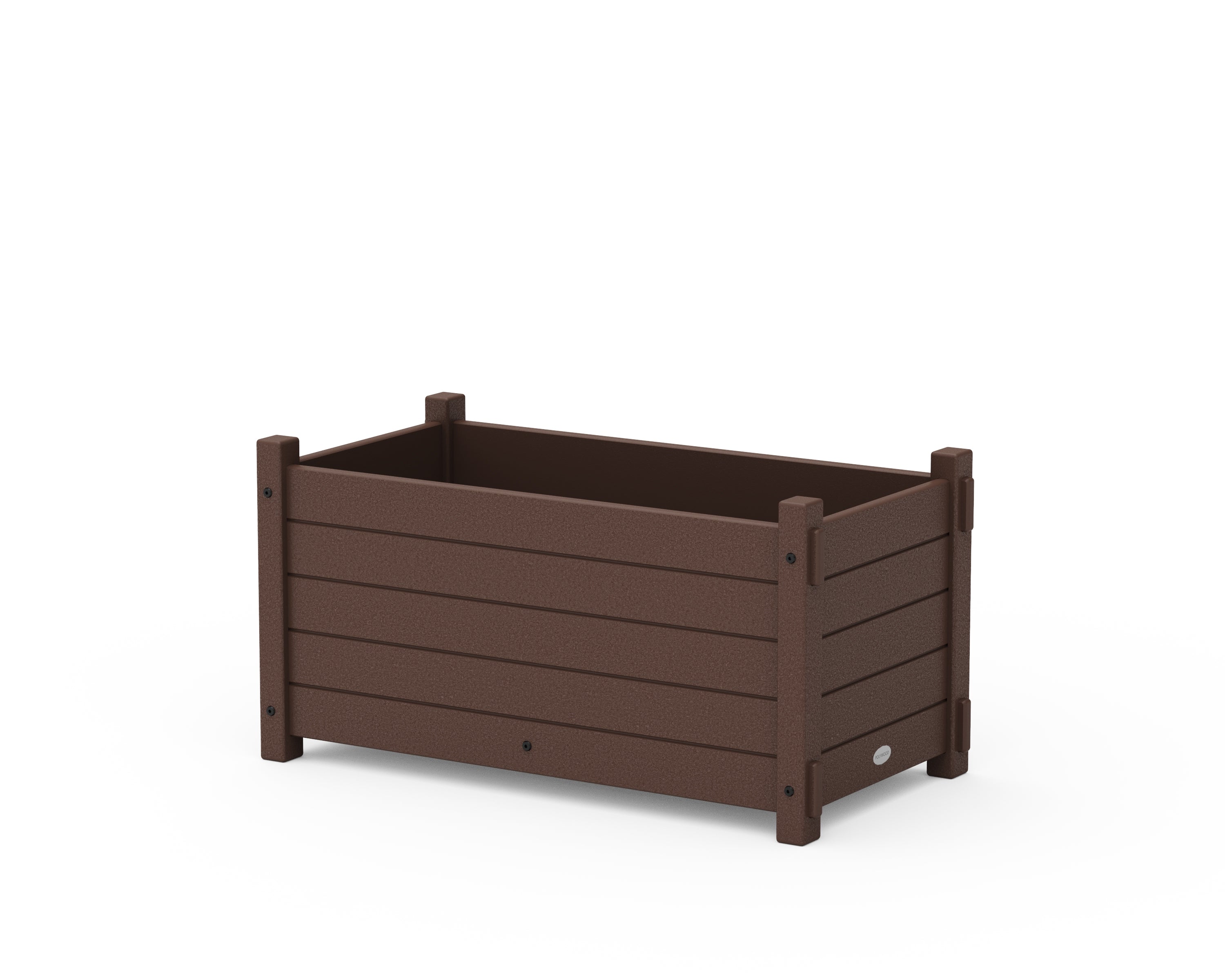 POLYWOOD Nautical Rectangle Double Planter Box in Mahogany