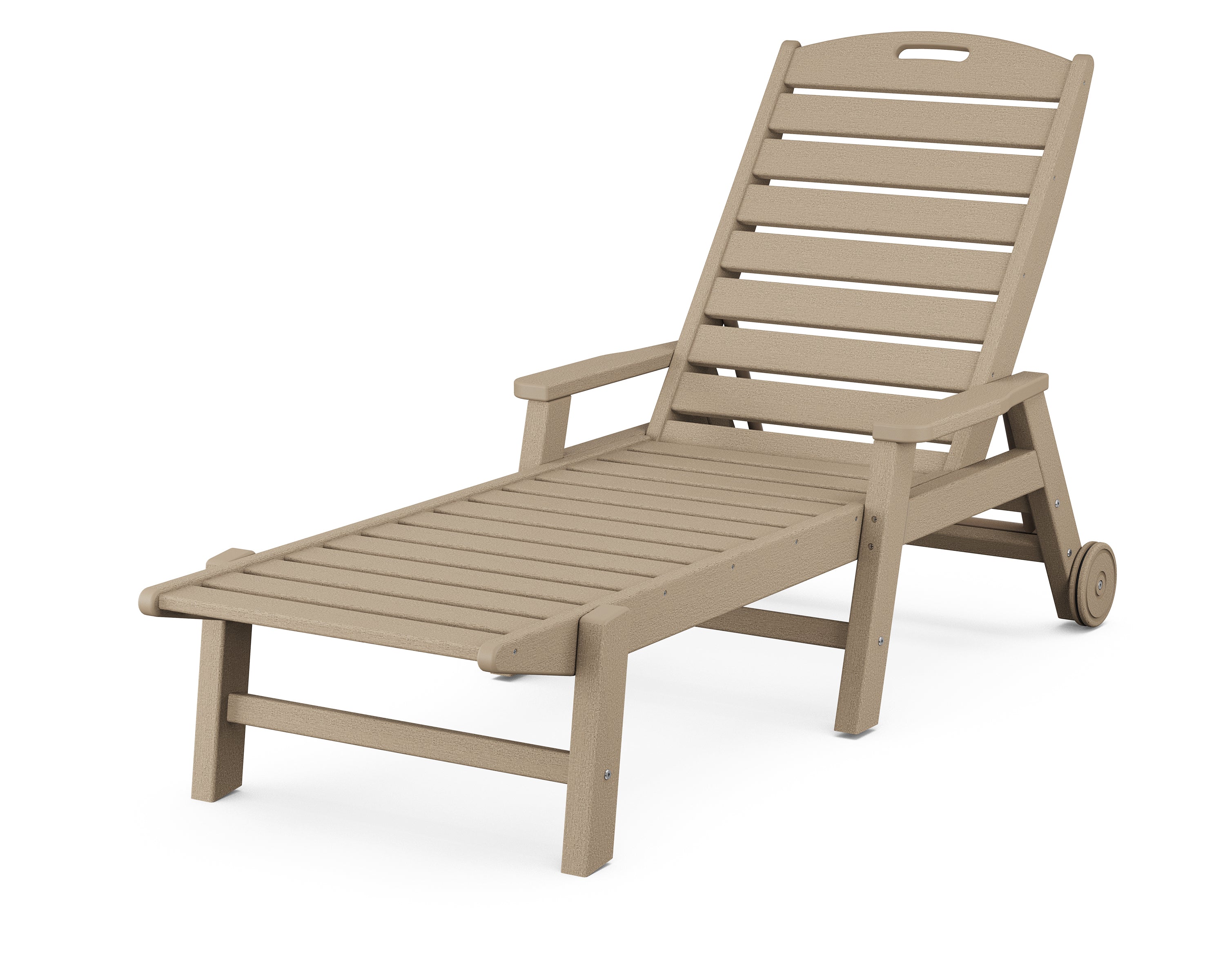 POLYWOOD® Nautical Chaise with Arms & Wheels in Vintage Sahara