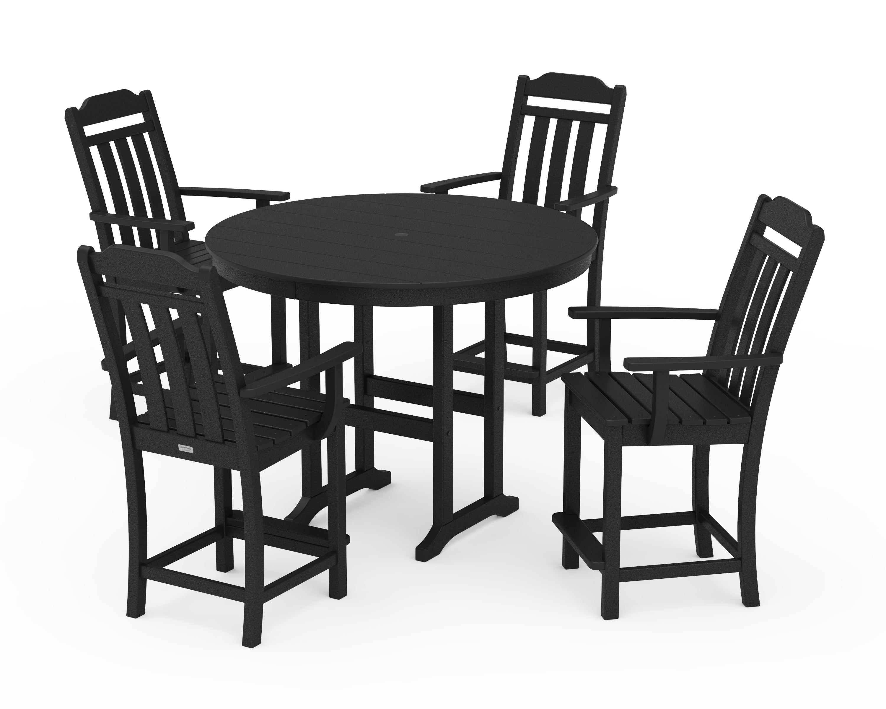 Country Living Cottage 5-Piece Round Farmhouse Counter Set in Black