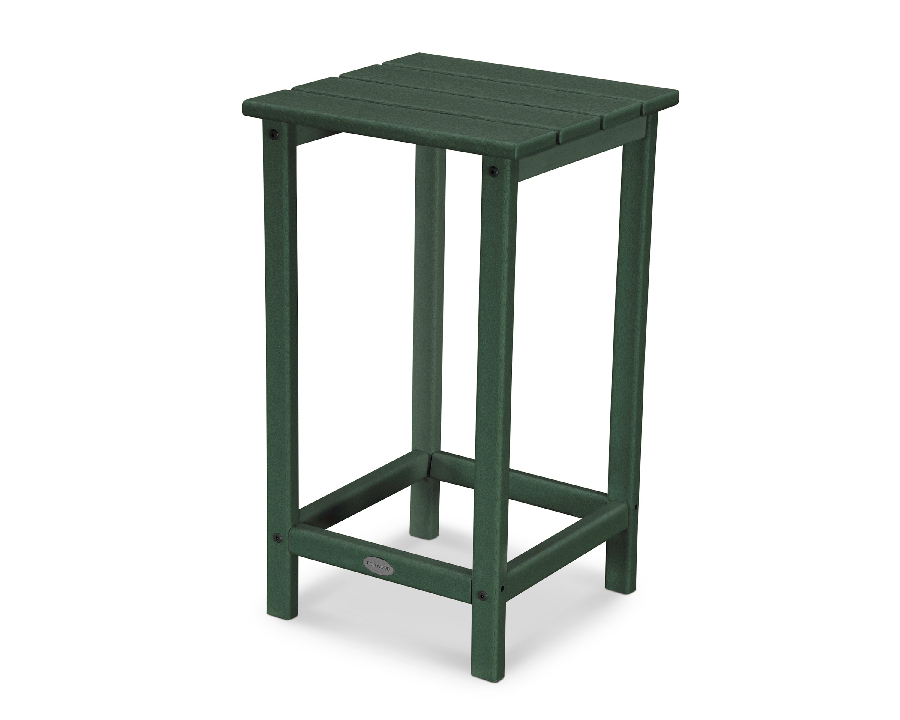 POLYWOOD Long Island 26" Counter Side Table in Green