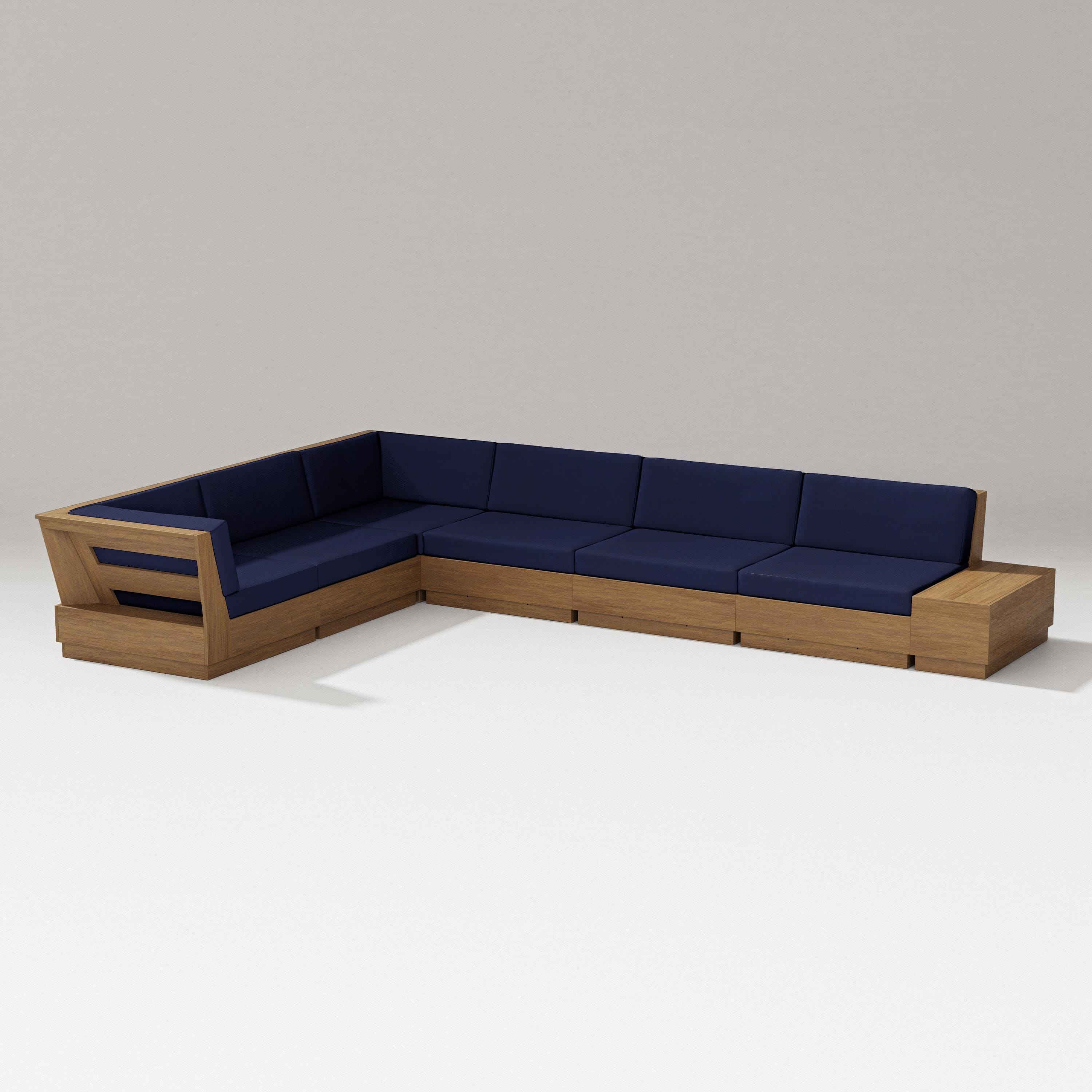 PW Designer Series Elevate 7-Piece Corner Sectional in Natural / Navy