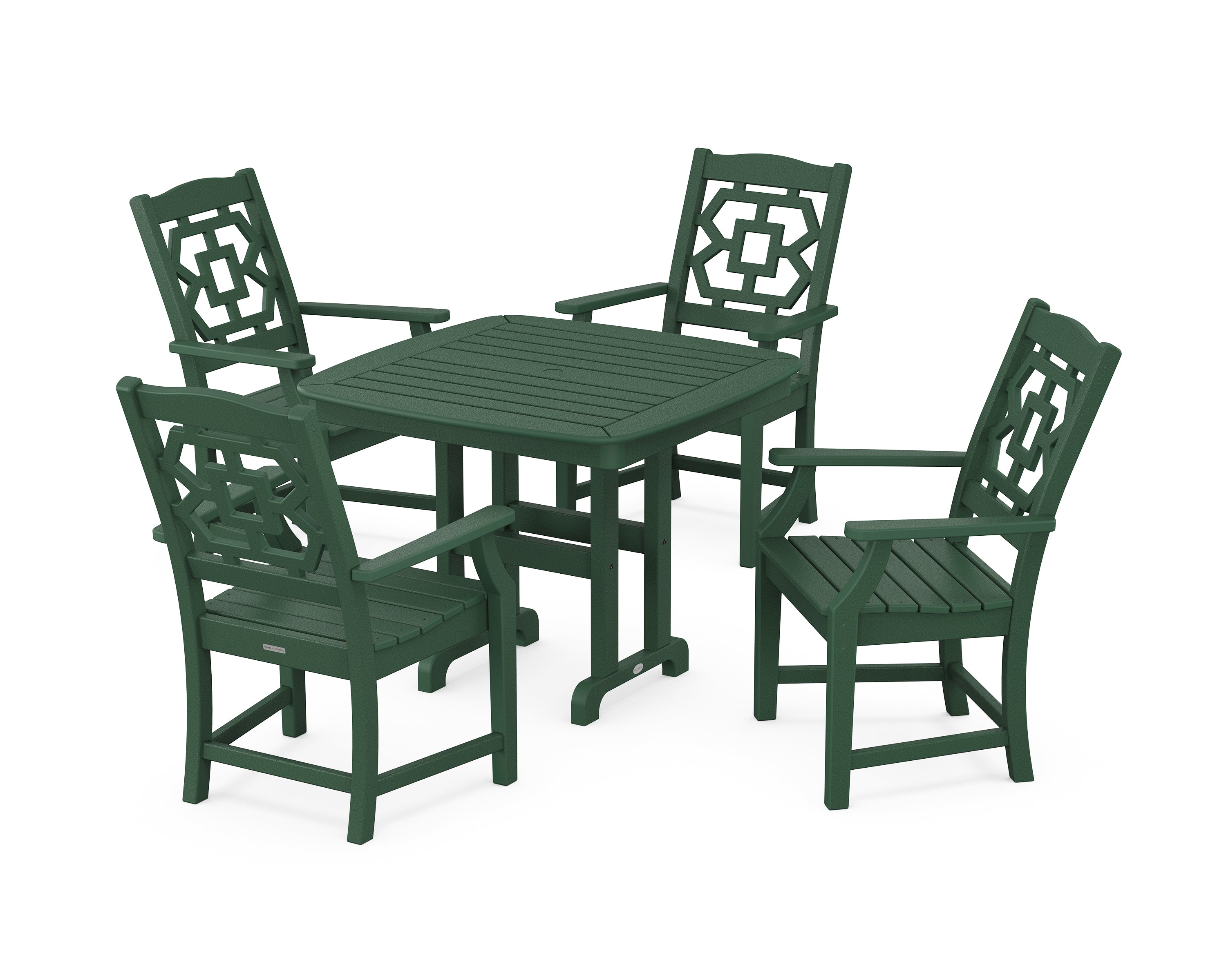 Martha Stewart by POLYWOOD® Chinoiserie 5-Piece Dining Set in Green