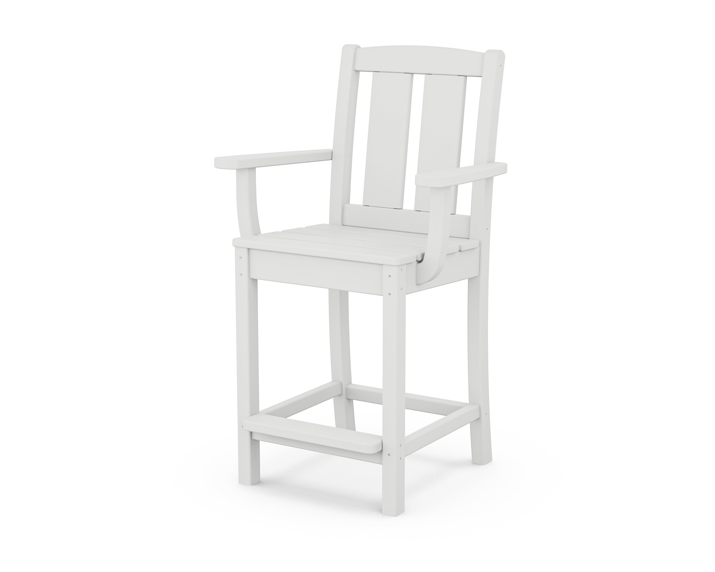 POLYWOOD Mission Counter Arm Chair in White