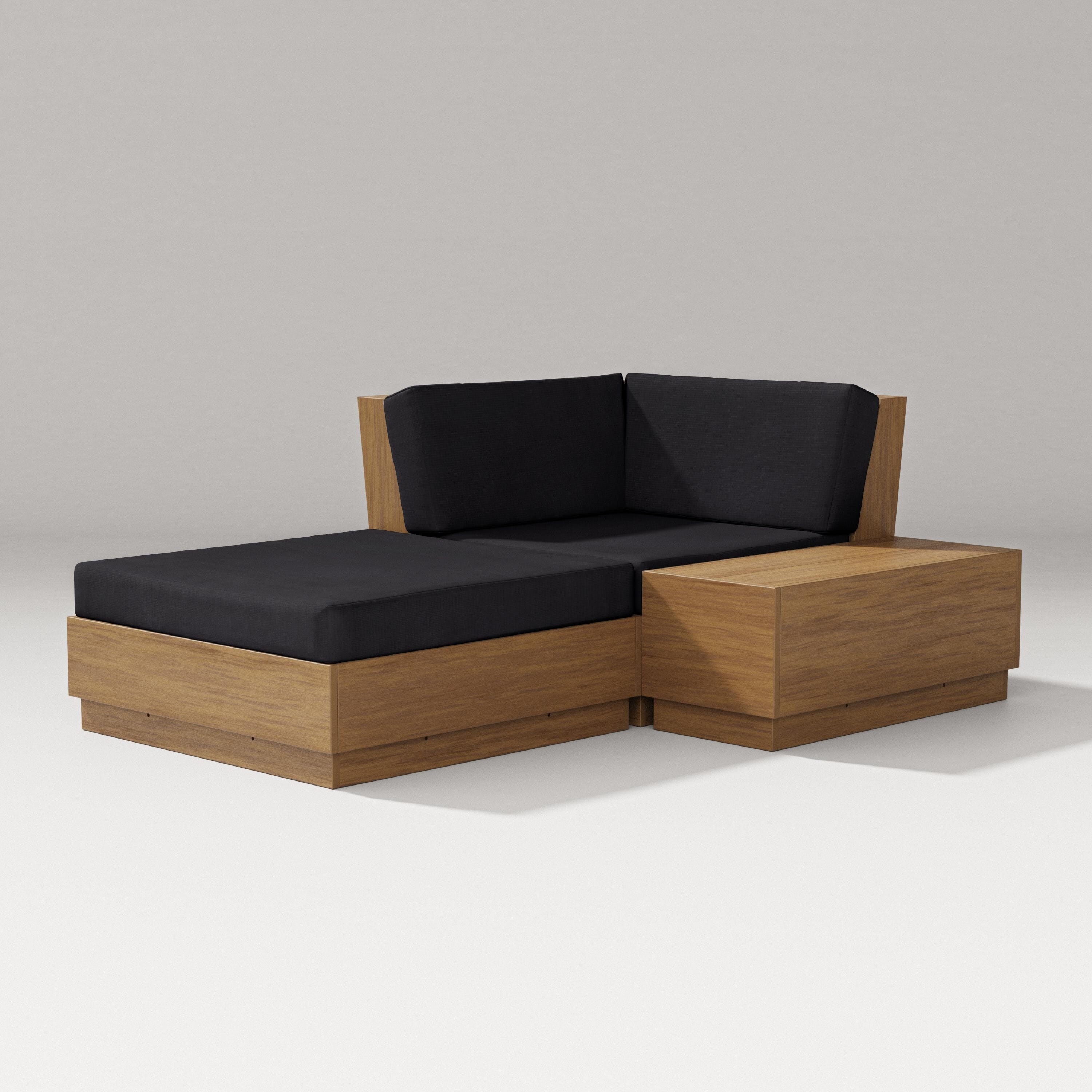 PW Designer Series Elevate Corner Chaise in Natural / Midnight Linen