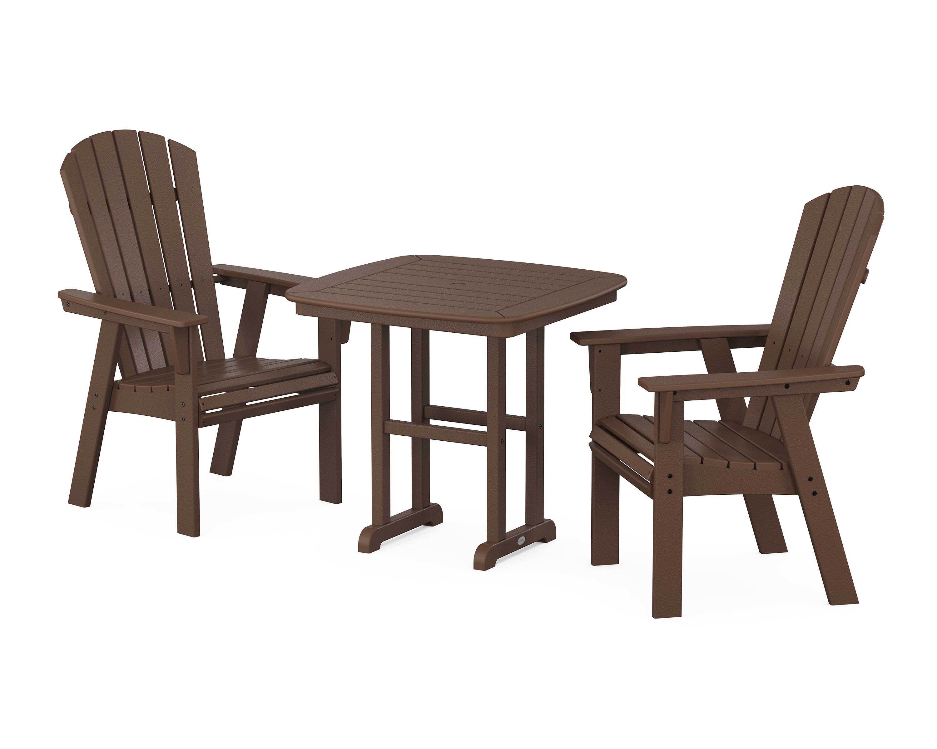POLYWOOD® Nautical Adirondack 3-Piece Dining Set in Mahogany