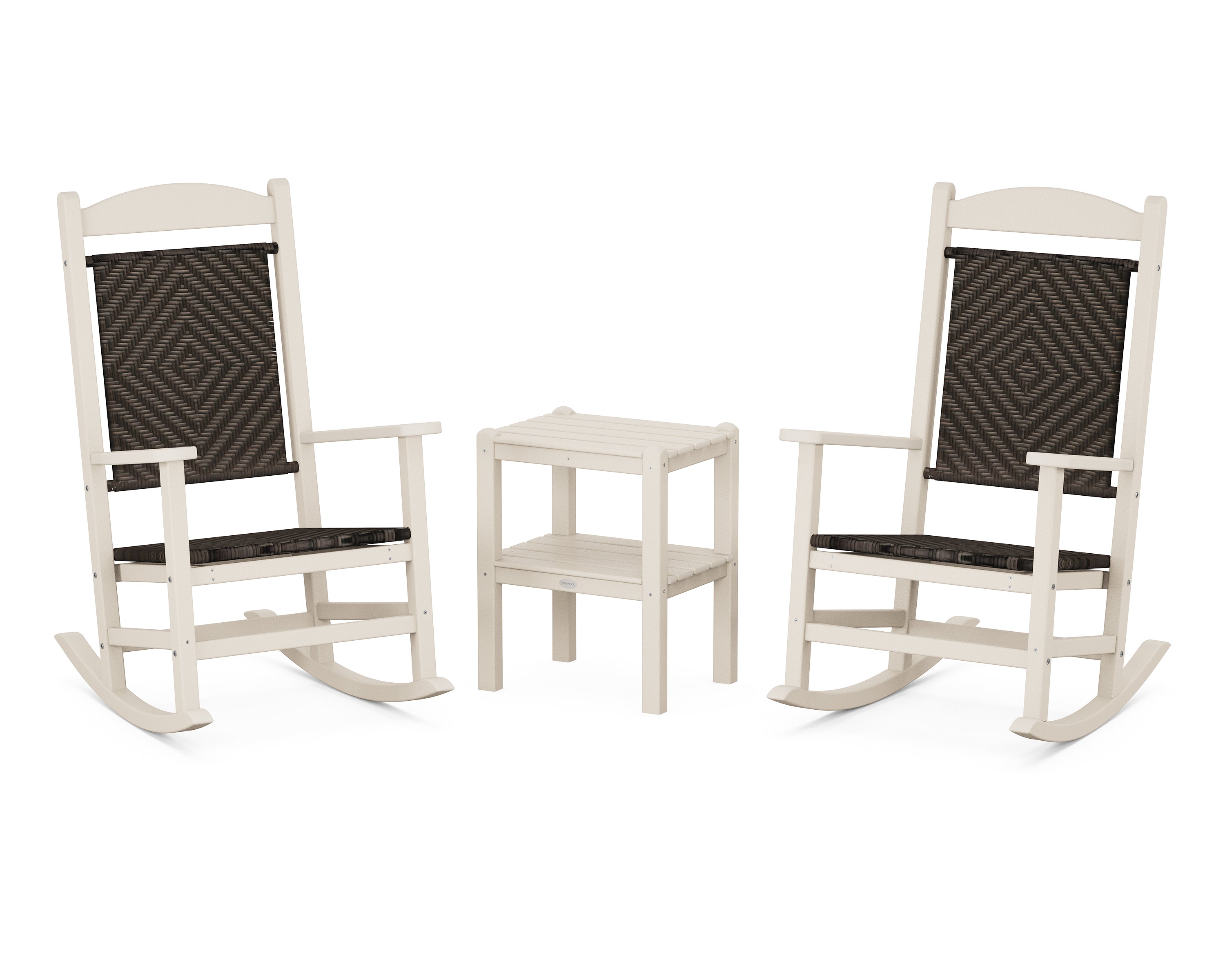 POLYWOOD® Presidential Woven Rocker 3-Piece Set in Sand / Cahaba