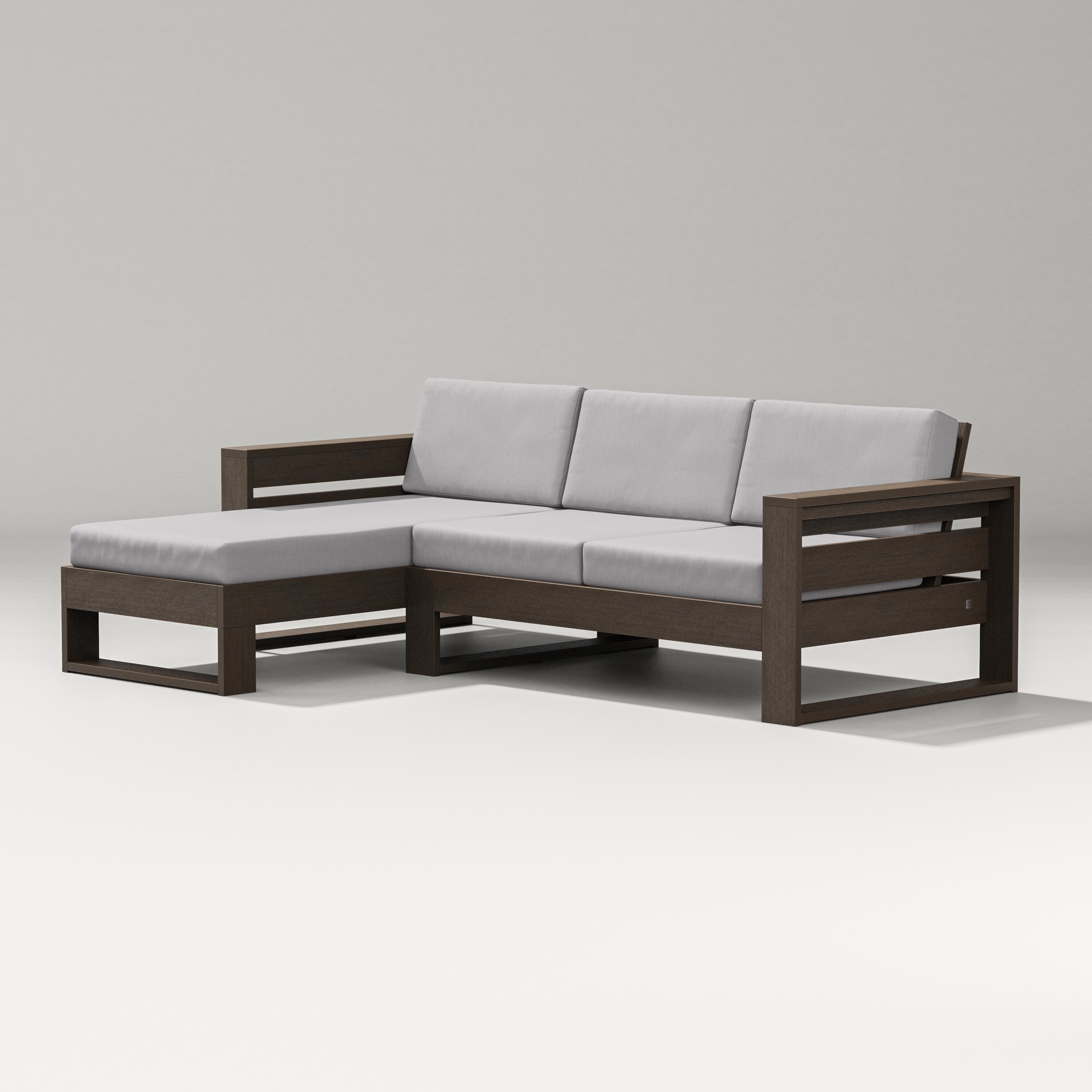 PW Designer Series Latitude Left Chaise Sectional in Kona / Granite