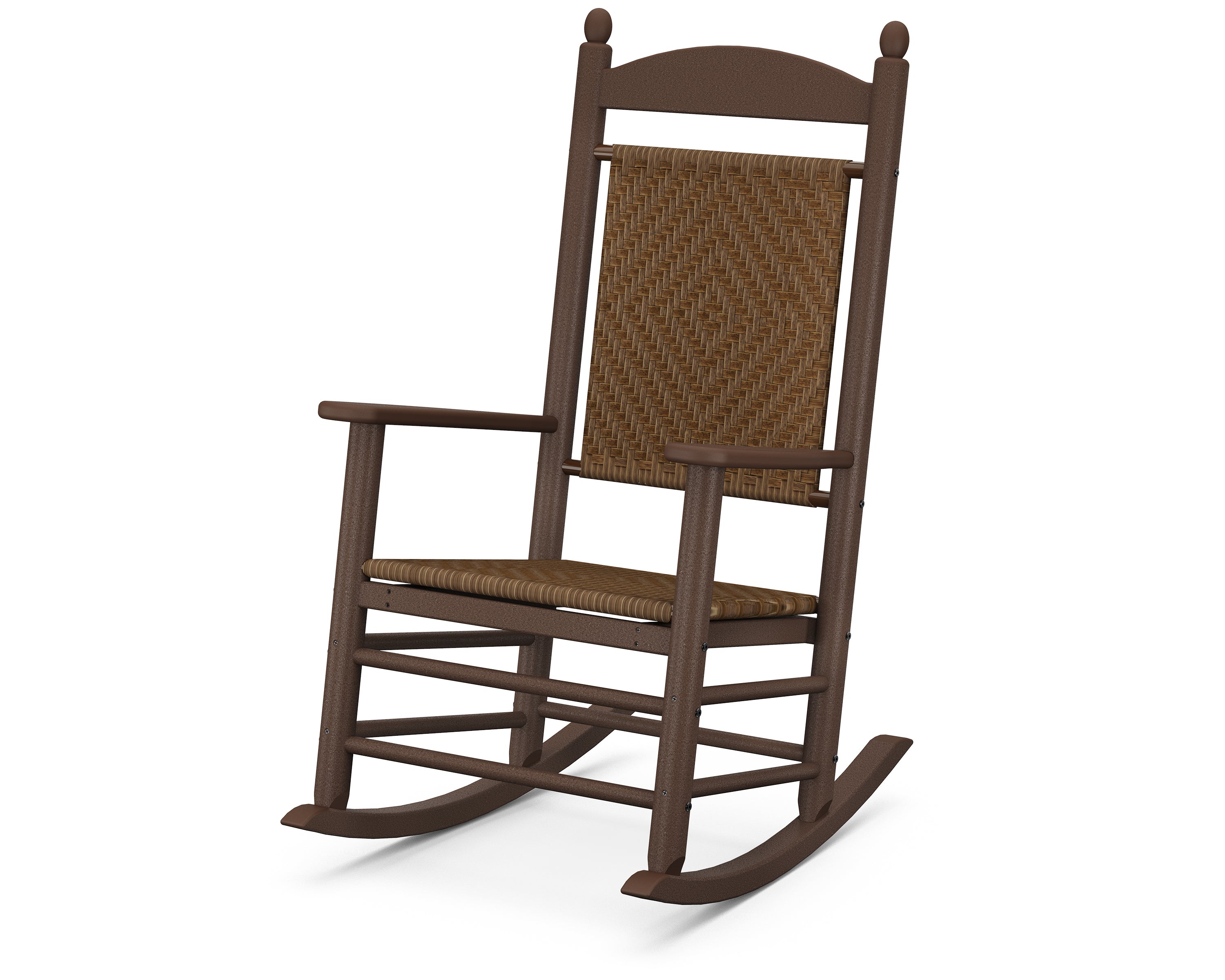 POLYWOOD® Jefferson Woven Rocking Chair in Mahogany / Tigerwood