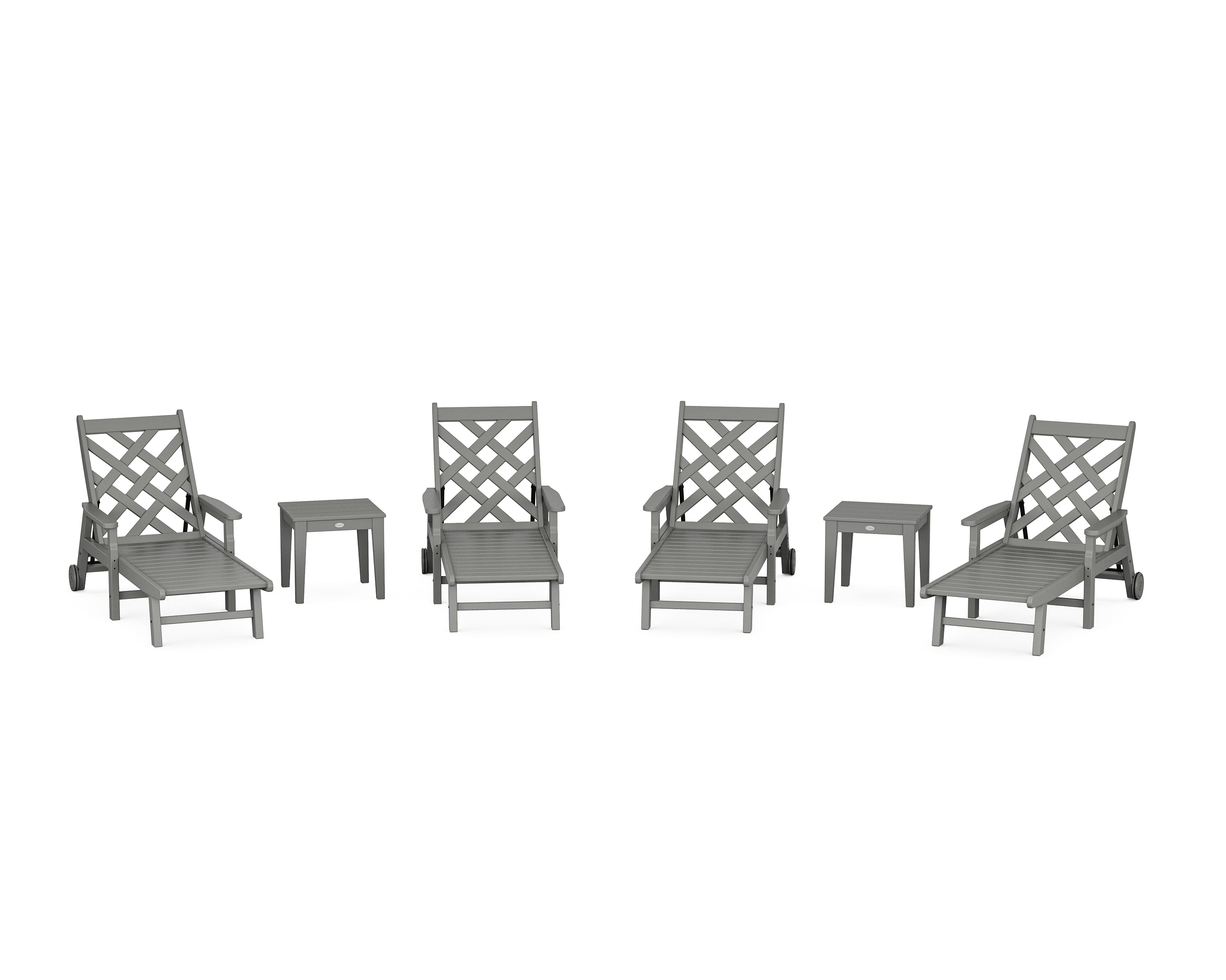 Country Living Wovendale 6-Piece Chaise Set with Arms and Wheels in Slate Grey