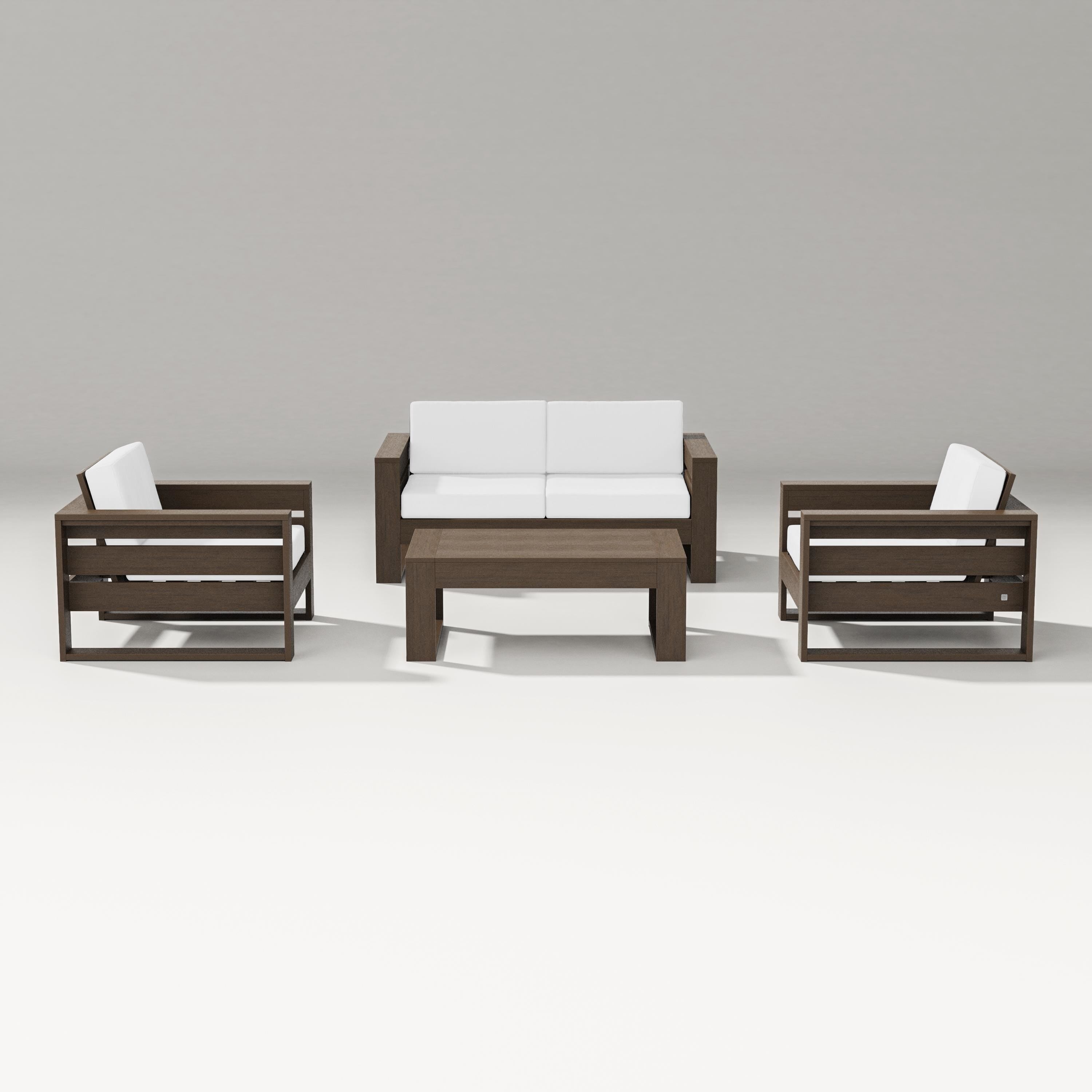 PW Designer Series Latitude 4-Piece Lounge Loveseat Set in Kona / Natural
