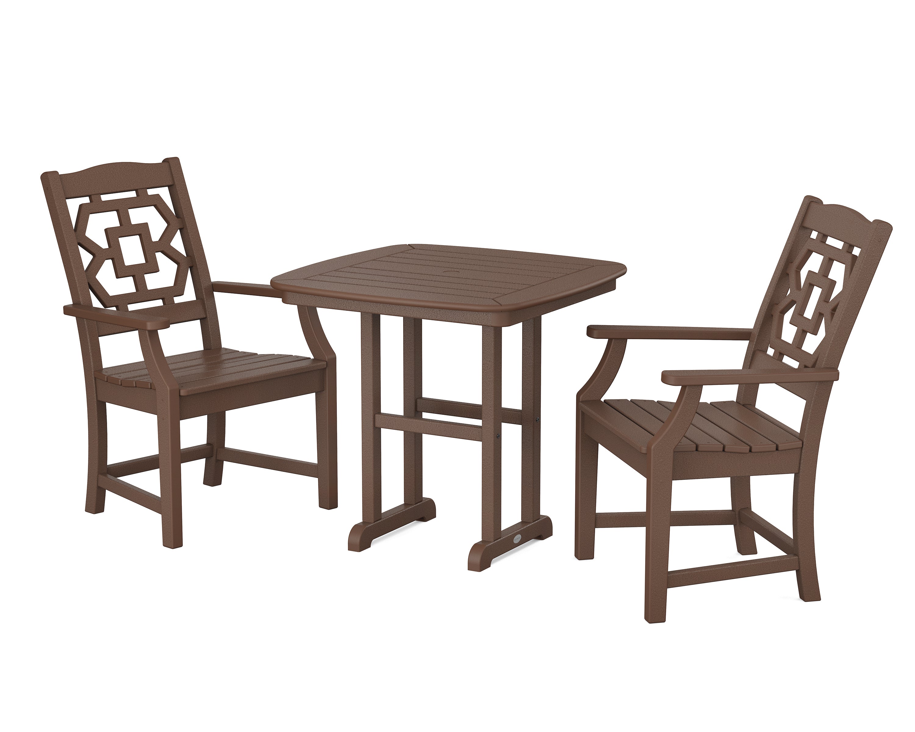 Martha Stewart by POLYWOOD® Chinoiserie 3-Piece Dining Set in Mahogany