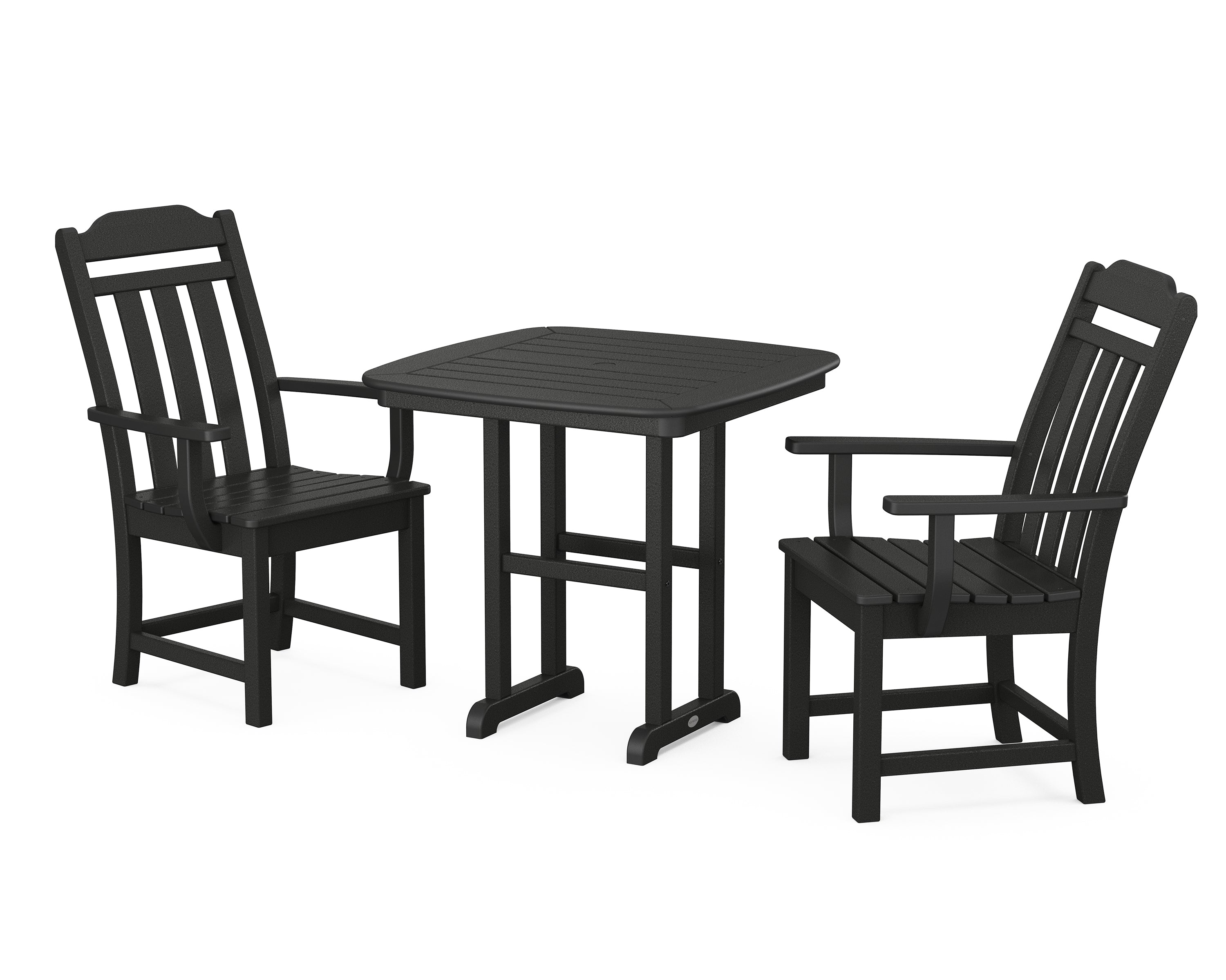 Polywood Country Living 3-Piece Dining Set in Black