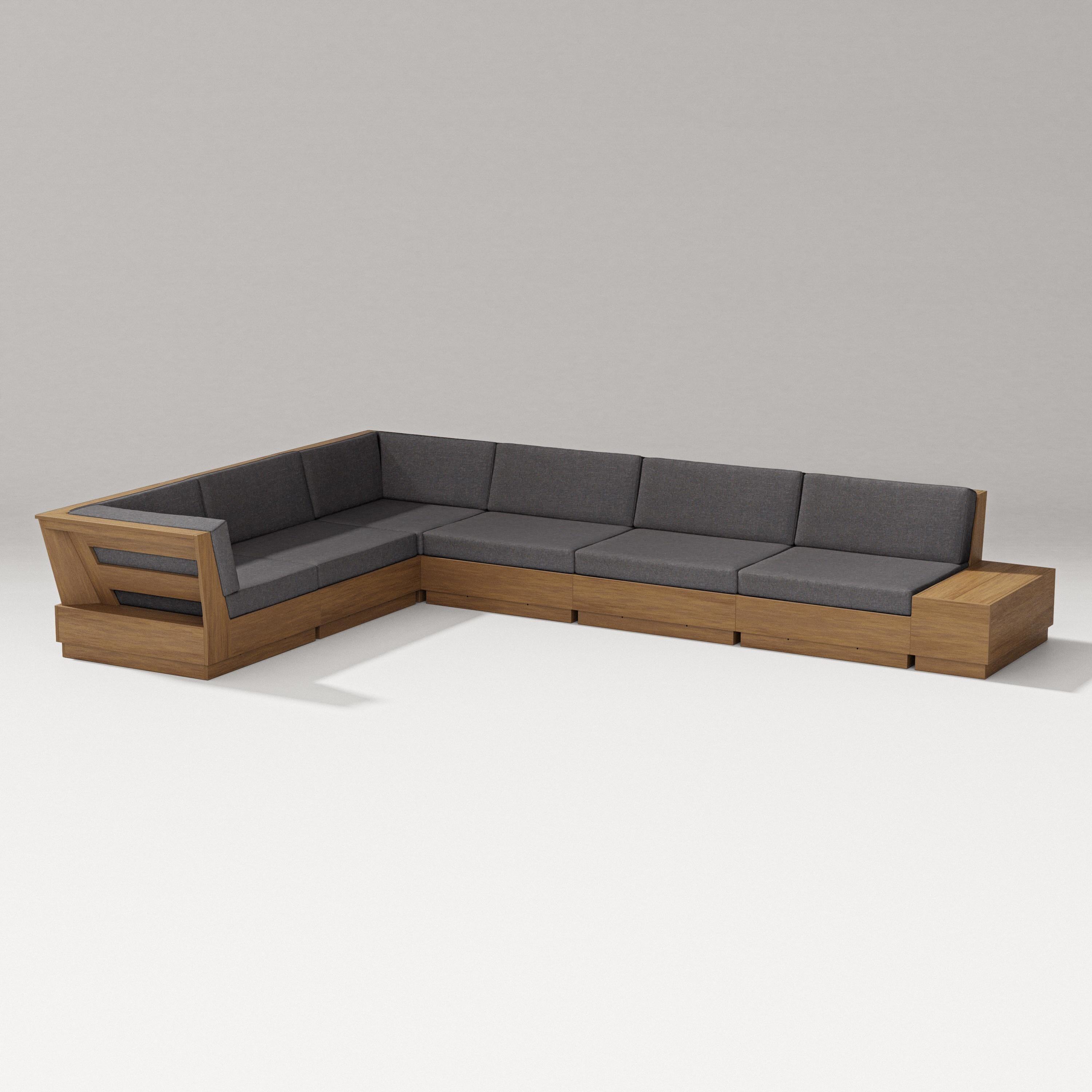 PW Designer Series Elevate 7-Piece Corner Sectional in Natural / Ash Charcoal