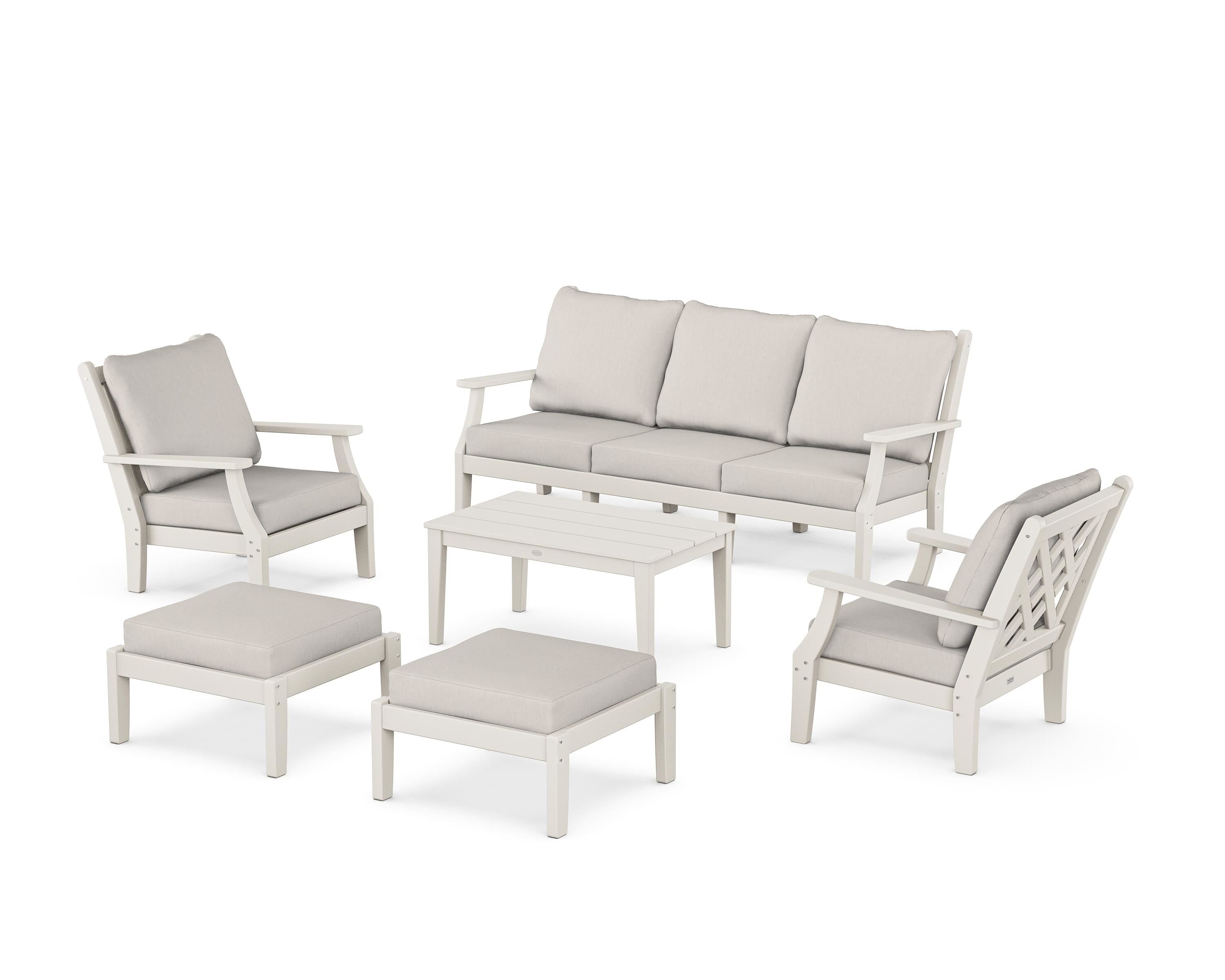 Country Living Wovendale 6-Piece Lounge Sofa Set in Sand / Cast Ash