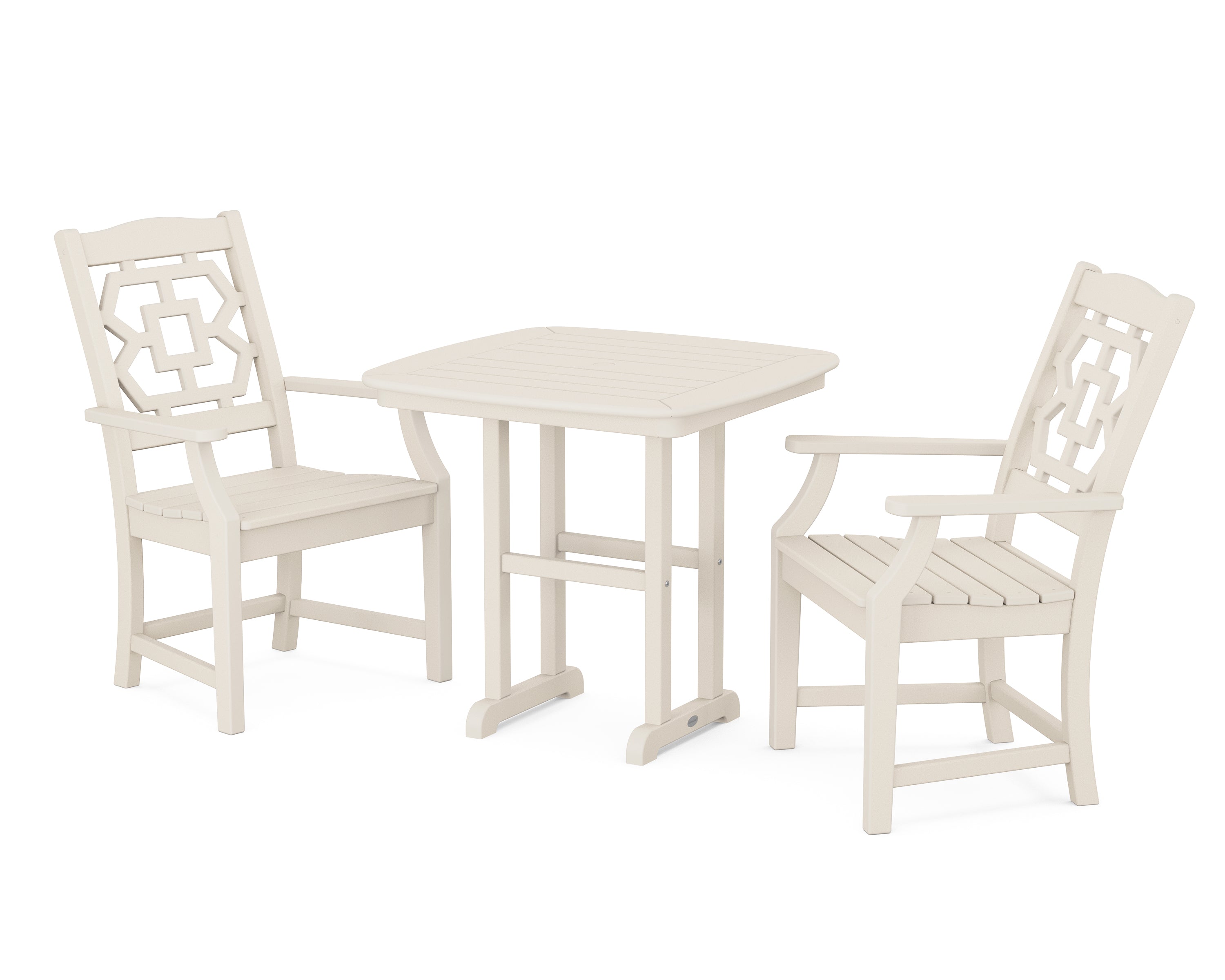 Martha Stewart by POLYWOOD® Chinoiserie 3-Piece Dining Set in Sand