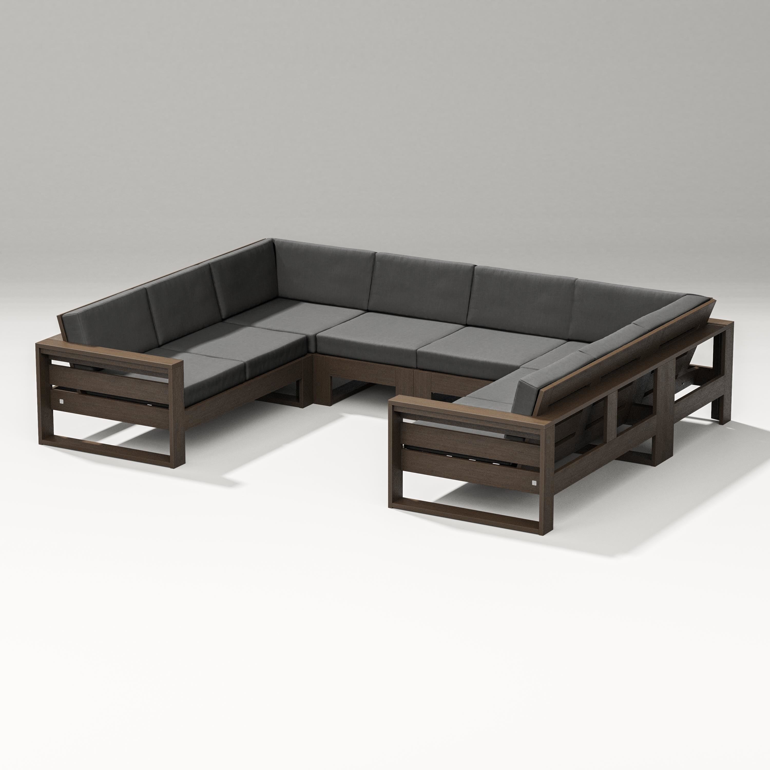 PW Designer Series Latitude U-Shaped Sectional in Kona / Spectrum Carbon