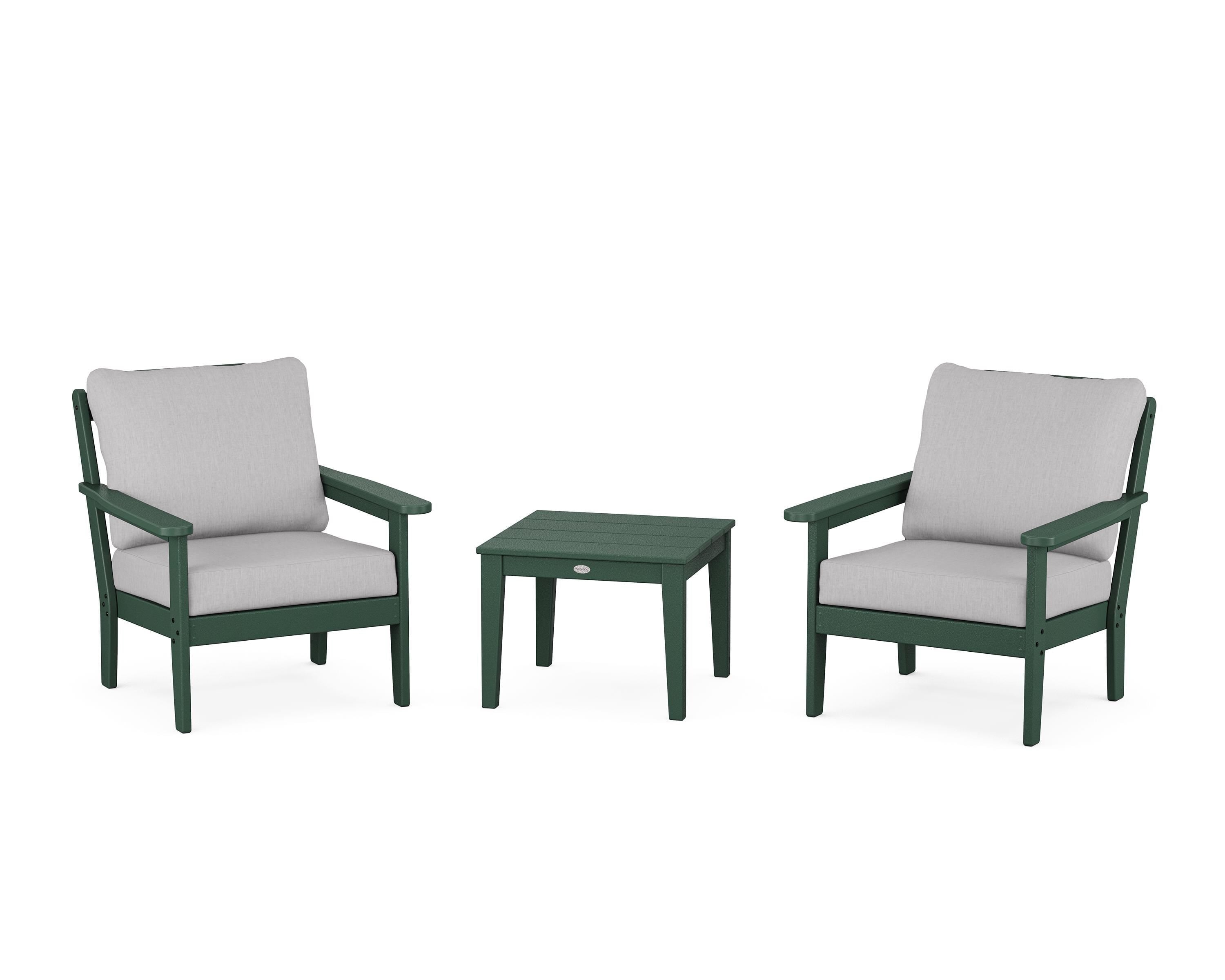 Country Living Cottage 3-Piece Deep Seating Set in Green / Granite