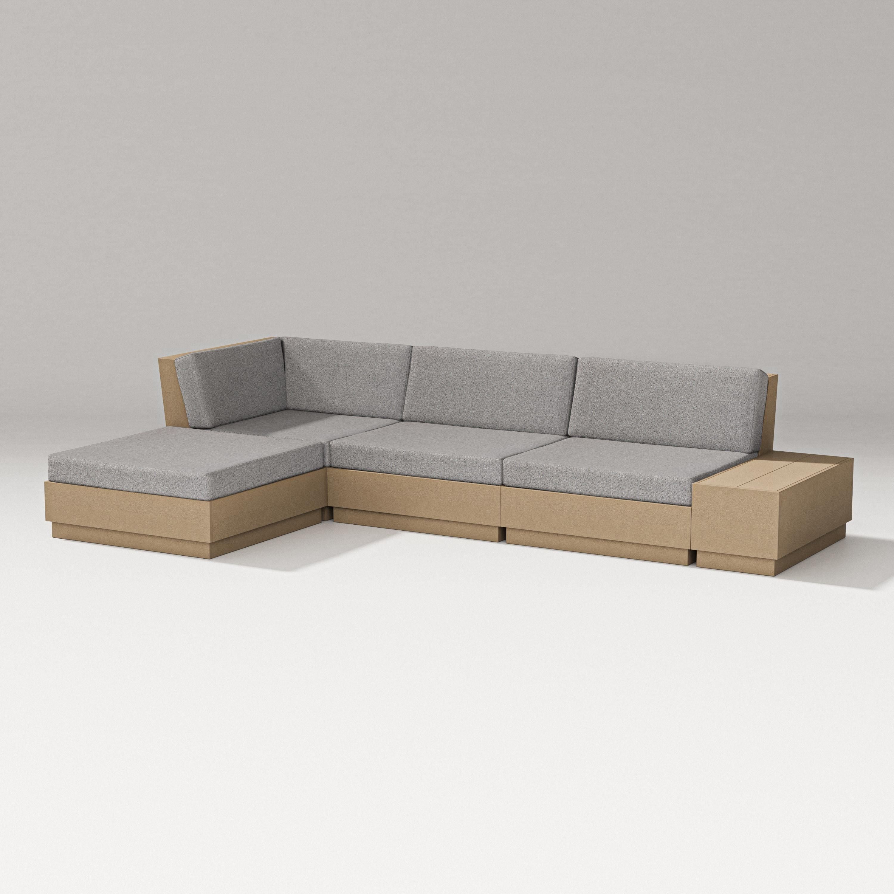 PW Designer Series Elevate Chaise Sectional in Vintage Sahara / Grey Mist