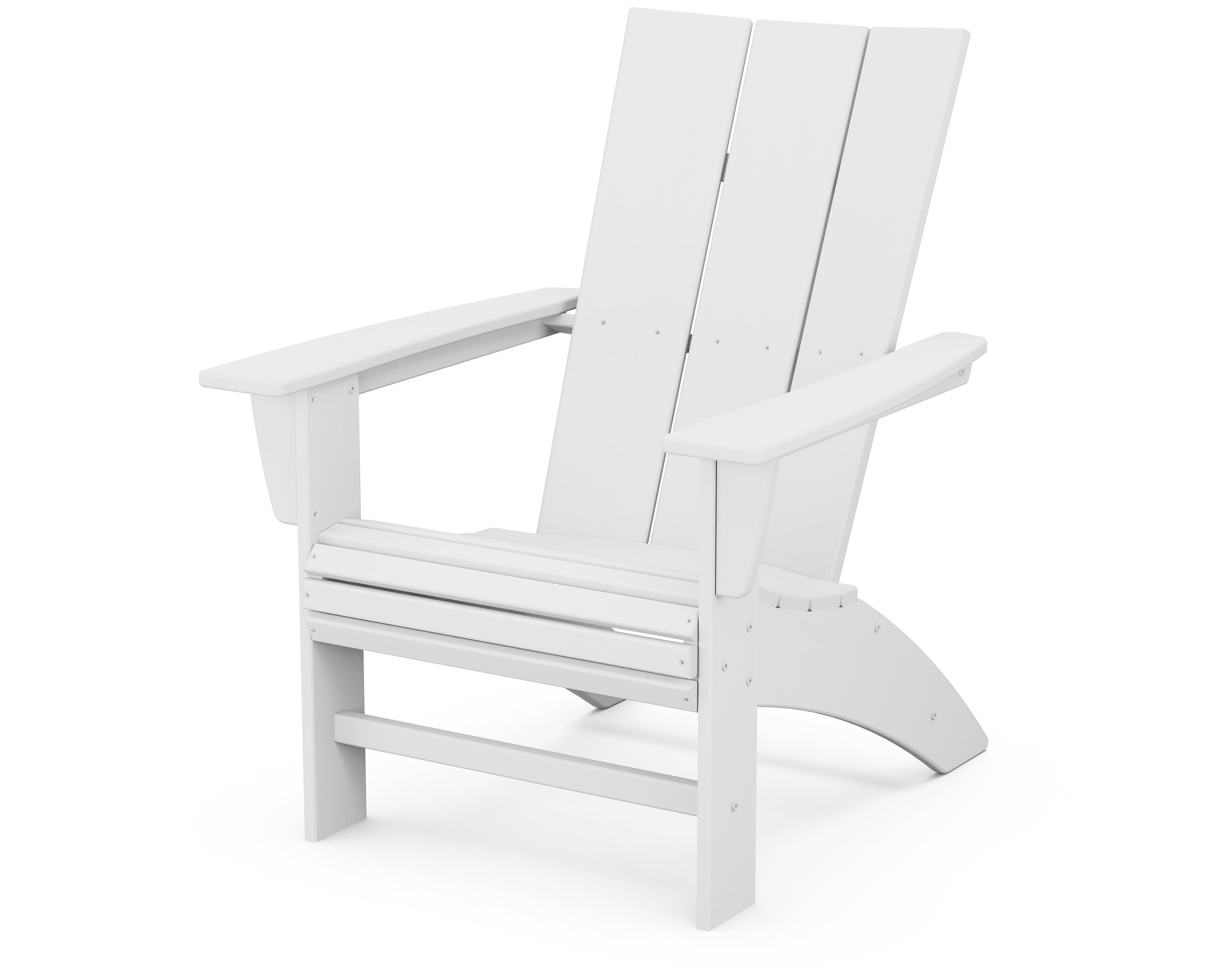 POLYWOOD Modern Curveback Adirondack Chair in White