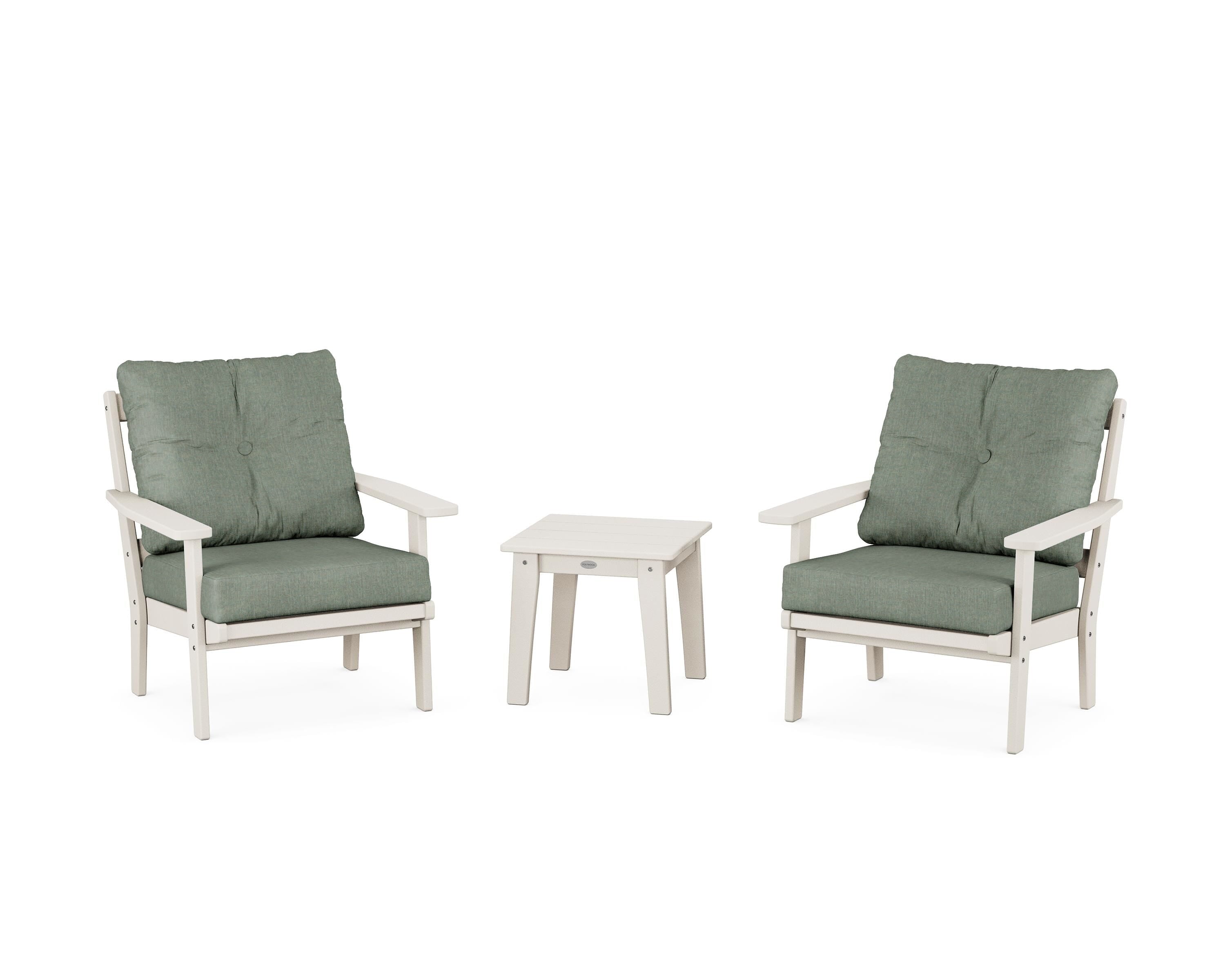 POLYWOOD Prairie 3-Piece Deep Seating Set in Sand / Cast Sage