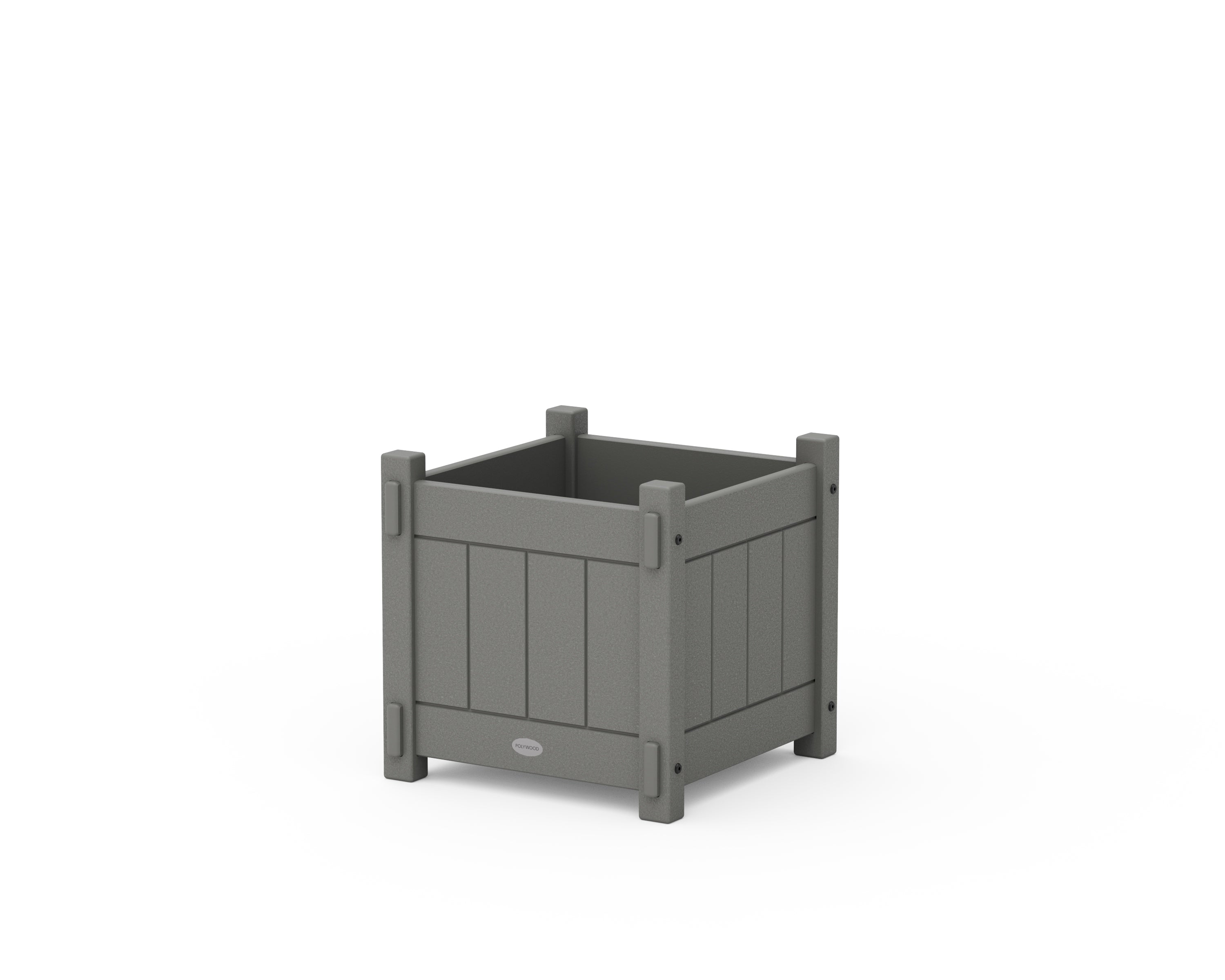 POLYWOOD Vineyard Square Planter Box in Slate Grey