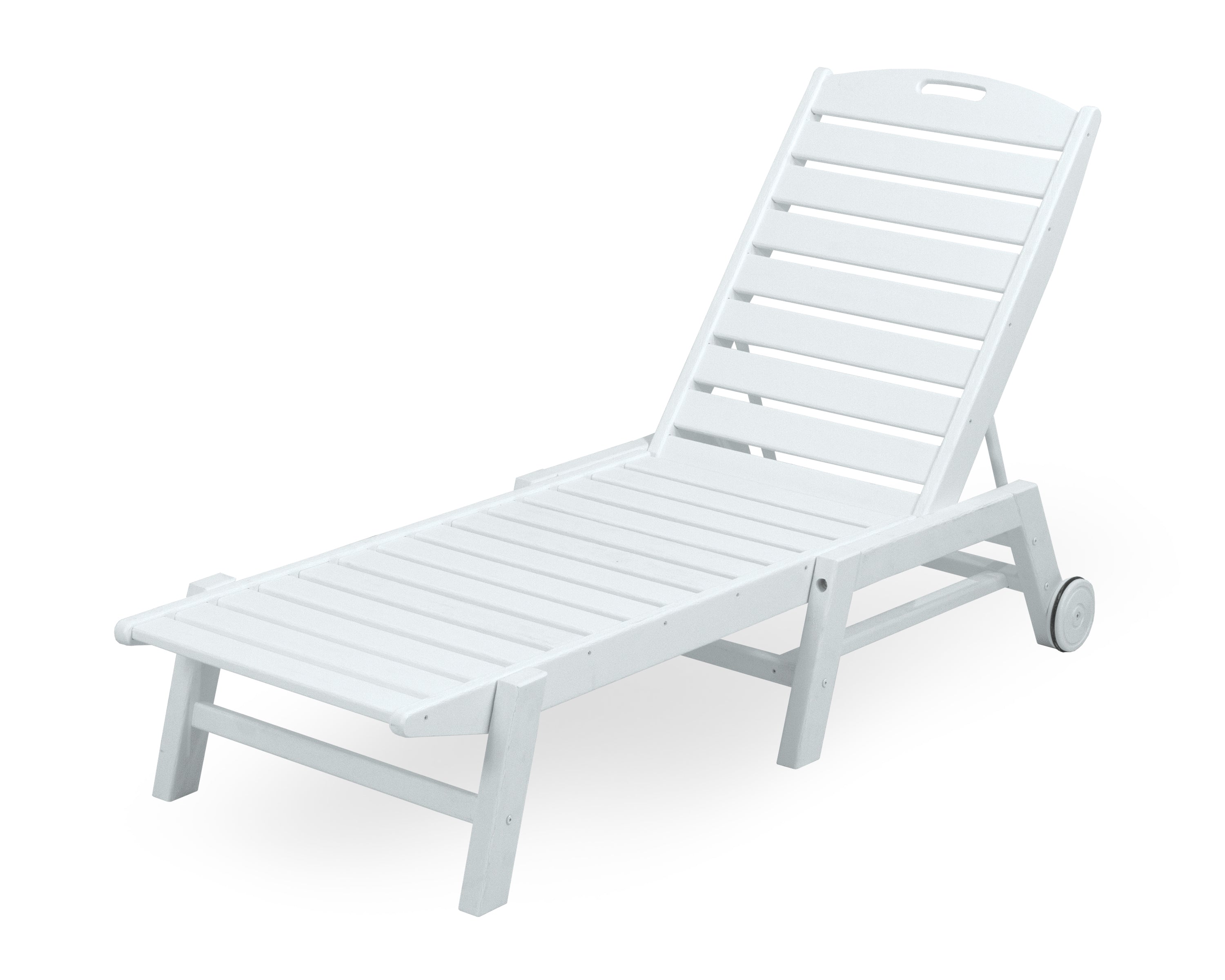 POLYWOOD® Nautical Chaise with Wheels in White