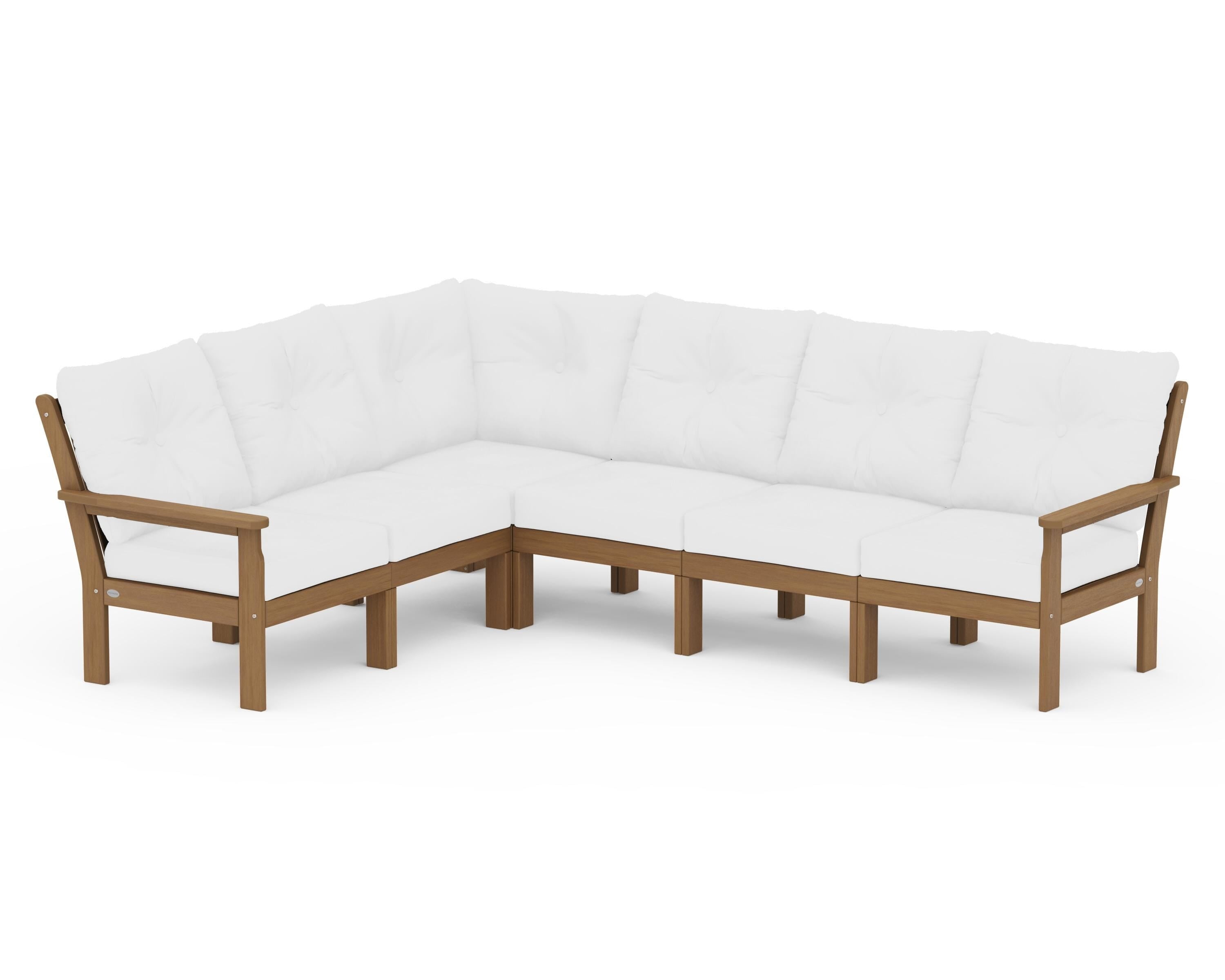 POLYWOOD Vineyard 6-Piece Sectional in Natural / Natural