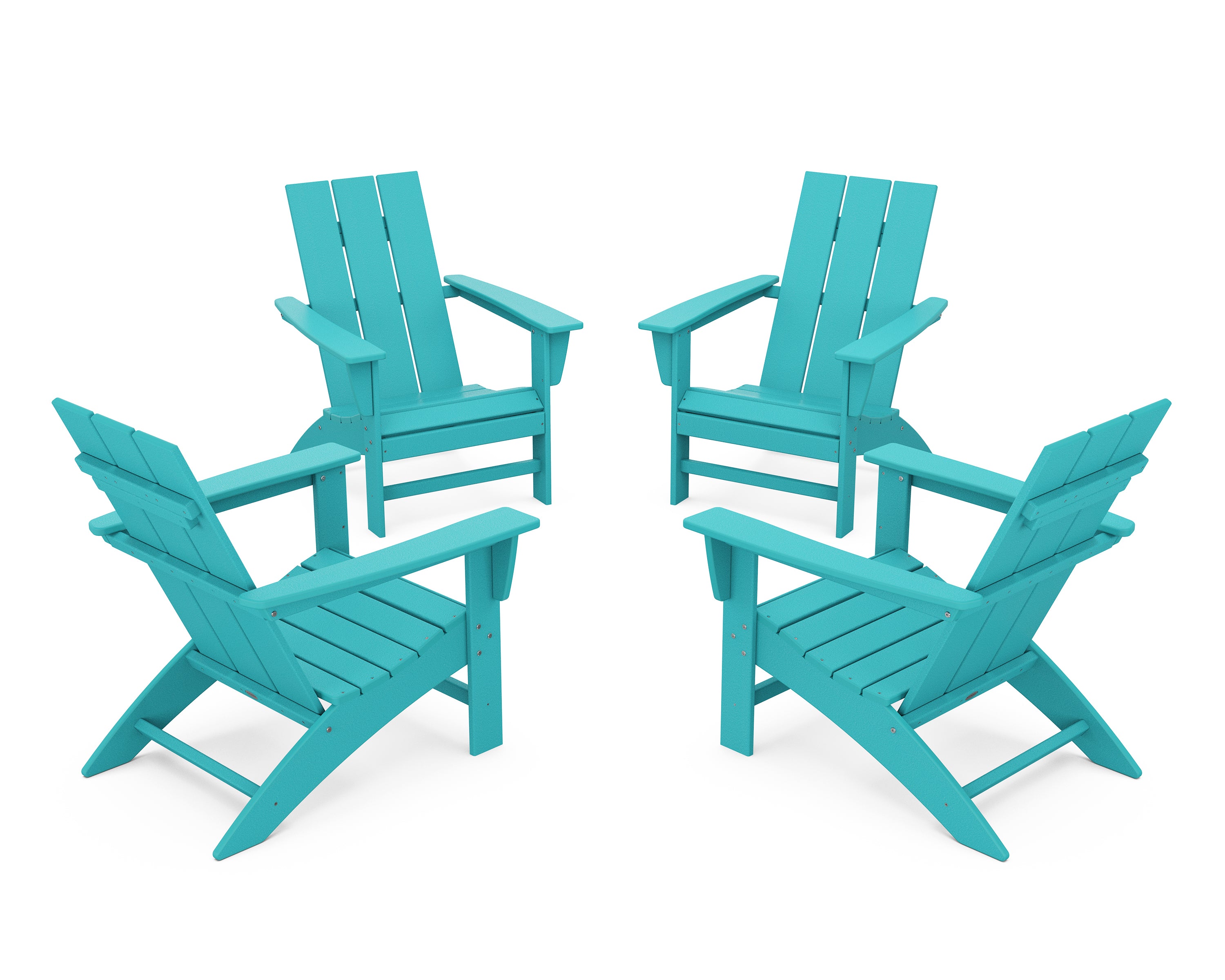 POLYWOOD® 4-Piece Modern Adirondack Chair Conversation Set in Aruba