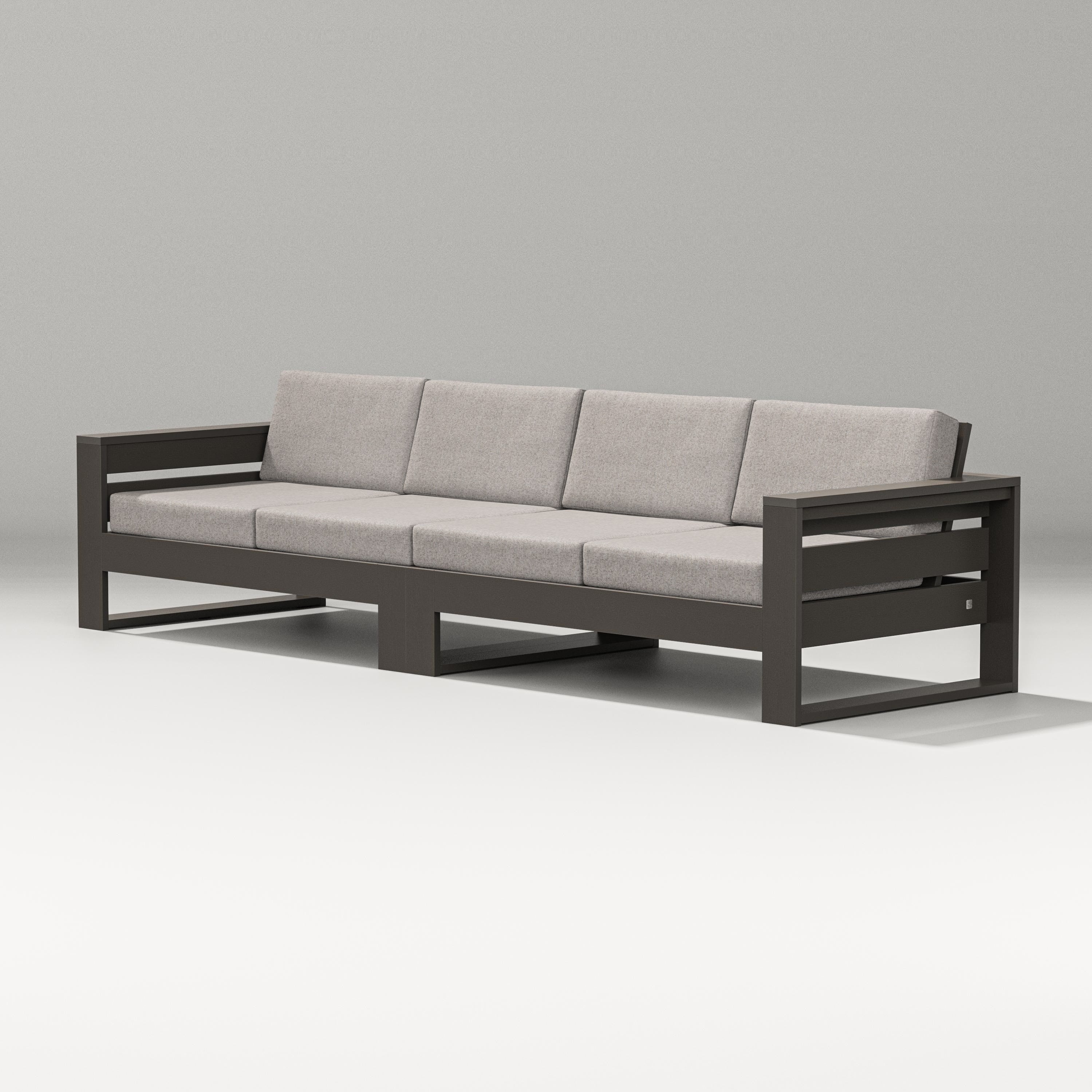 PW Designer Series Latitude Straight Sectional in Vintage Coffee / Weathered Tweed