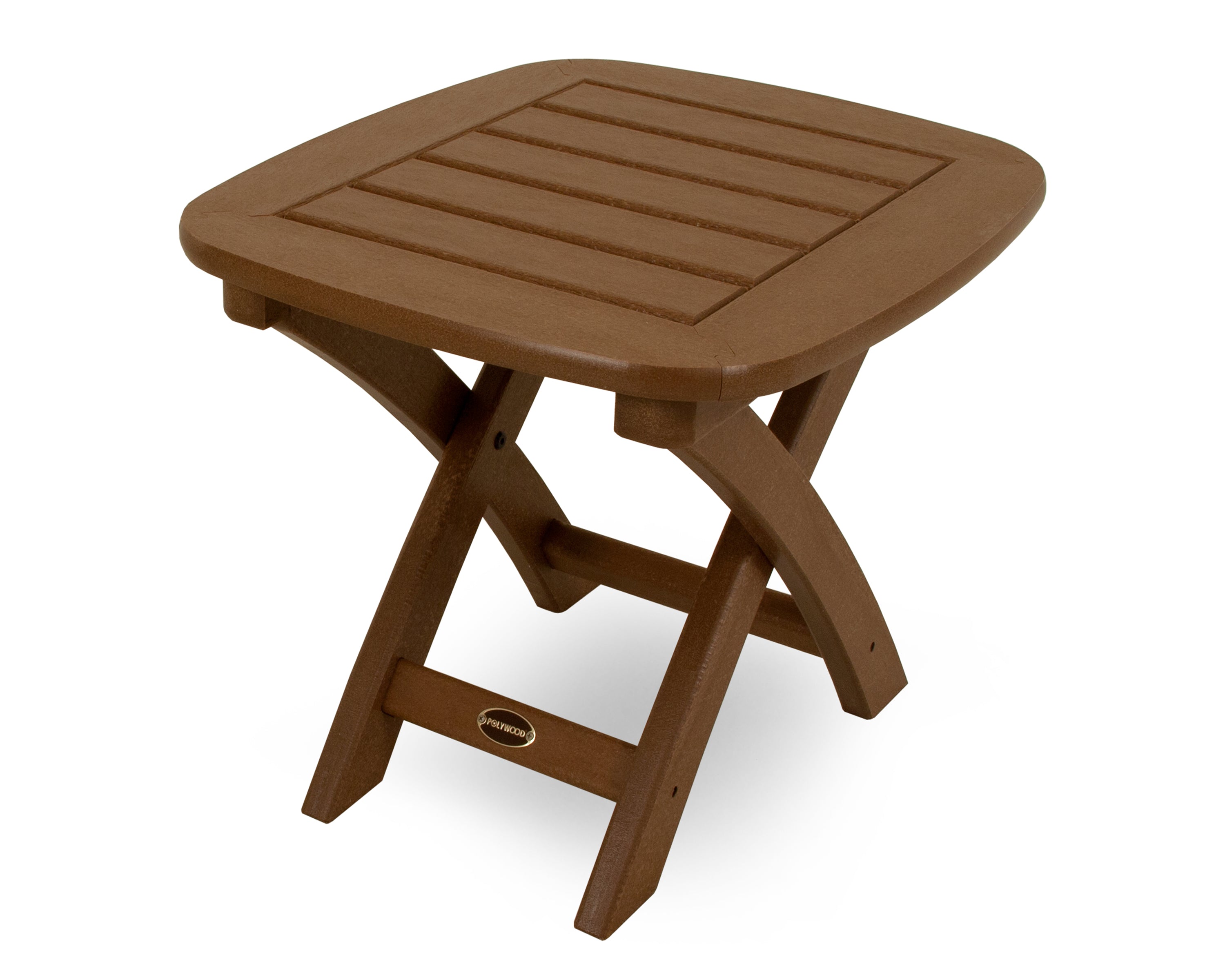 POLYWOOD Nautical 21" x 18" Side Table in Teak