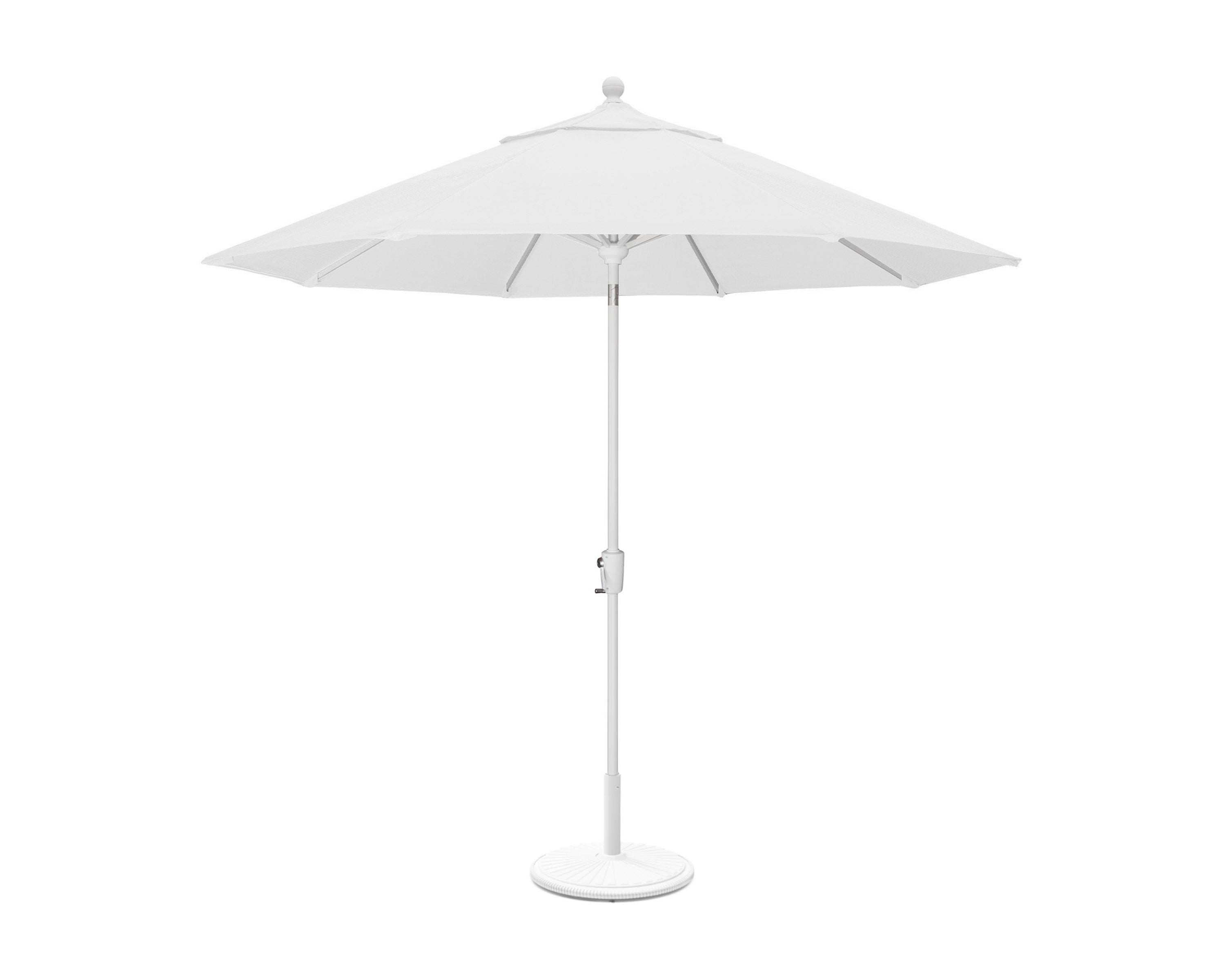 POLYWOOD 9' Tilt Market Umbrella & Base in White / Natural