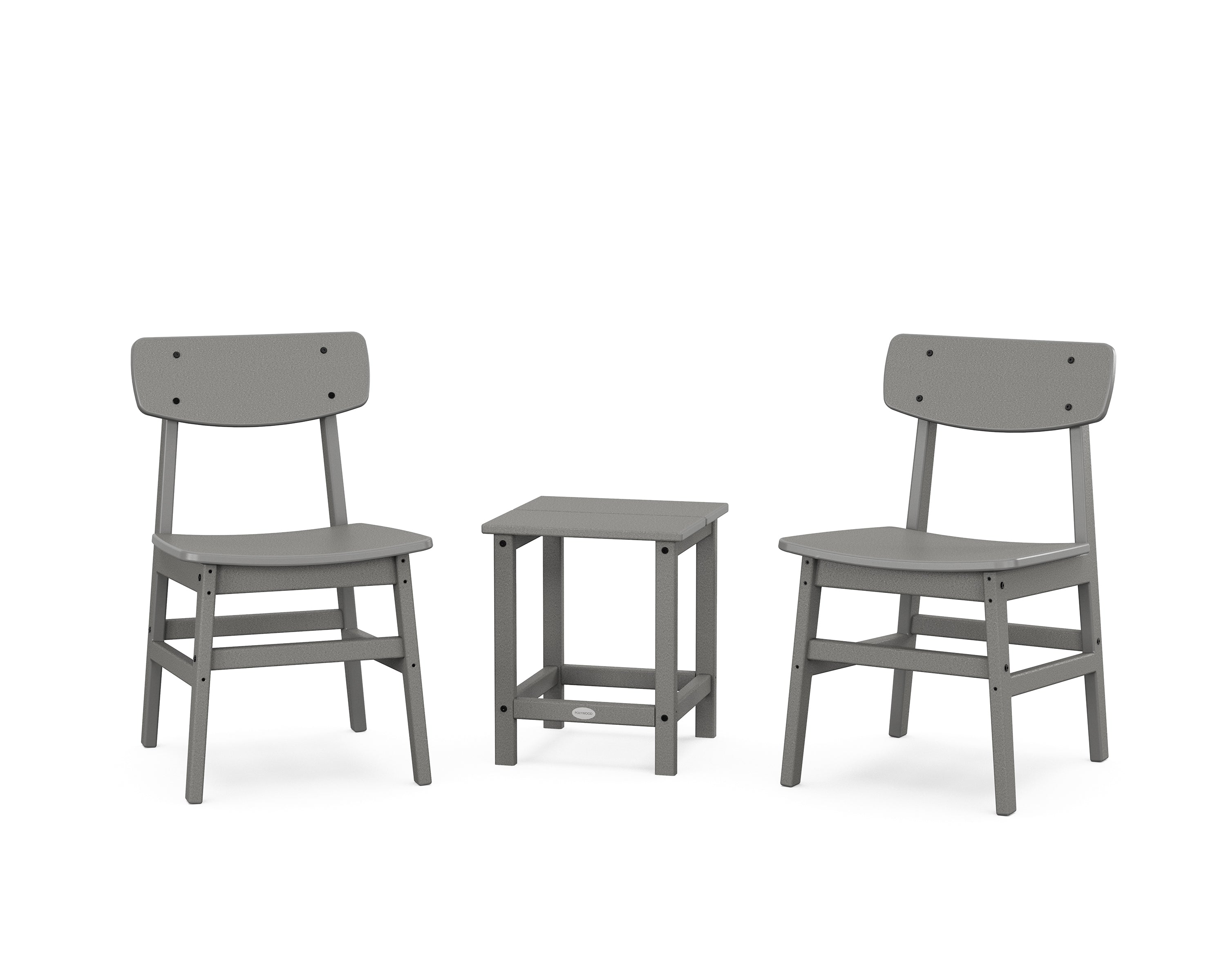 POLYWOOD Modern Studio Urban Chair 3-Piece Seating Set in Slate Grey