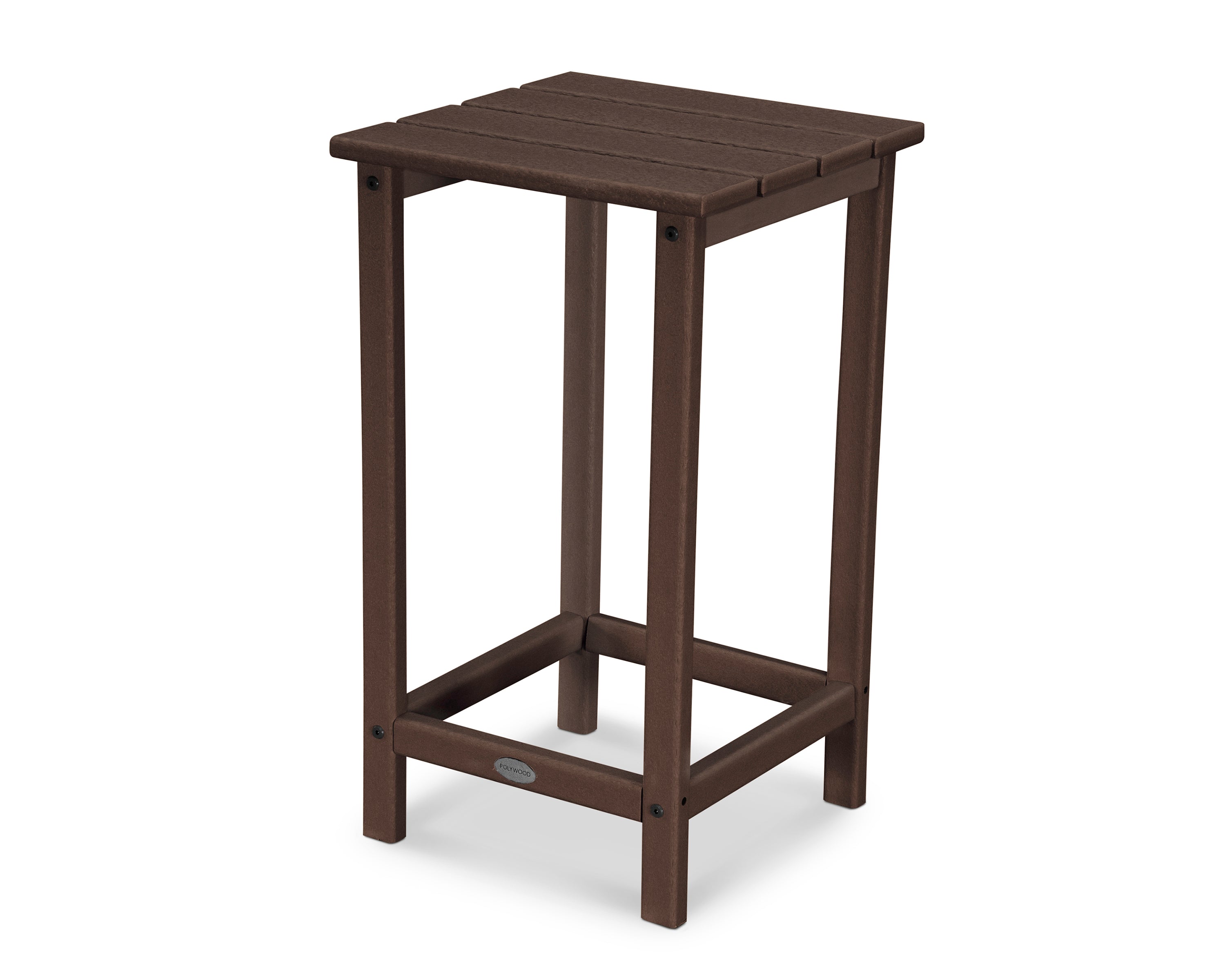 POLYWOOD Long Island 26" Counter Side Table in Mahogany