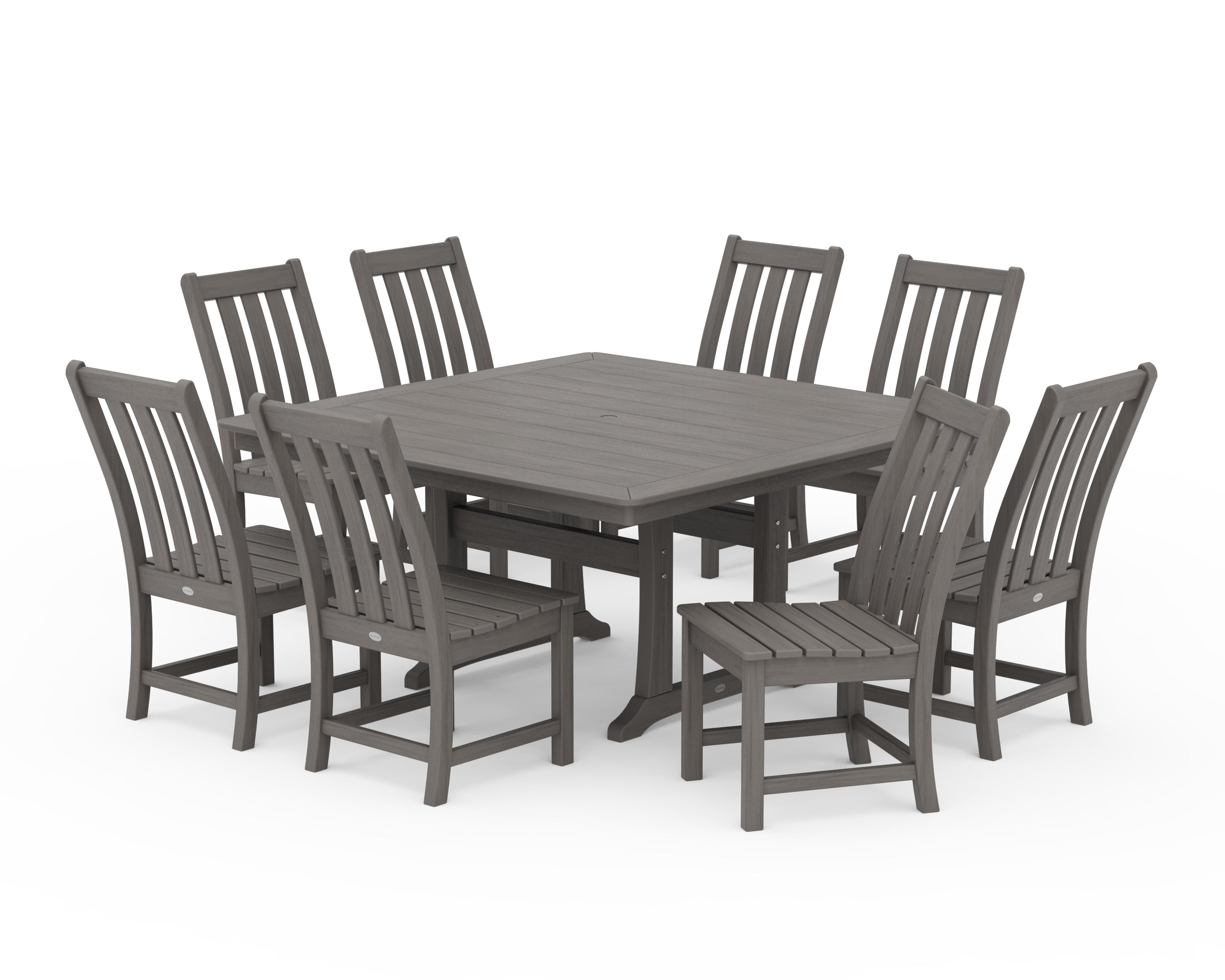 POLYWOOD Vineyard 9-Piece Dining Set in Driftwood