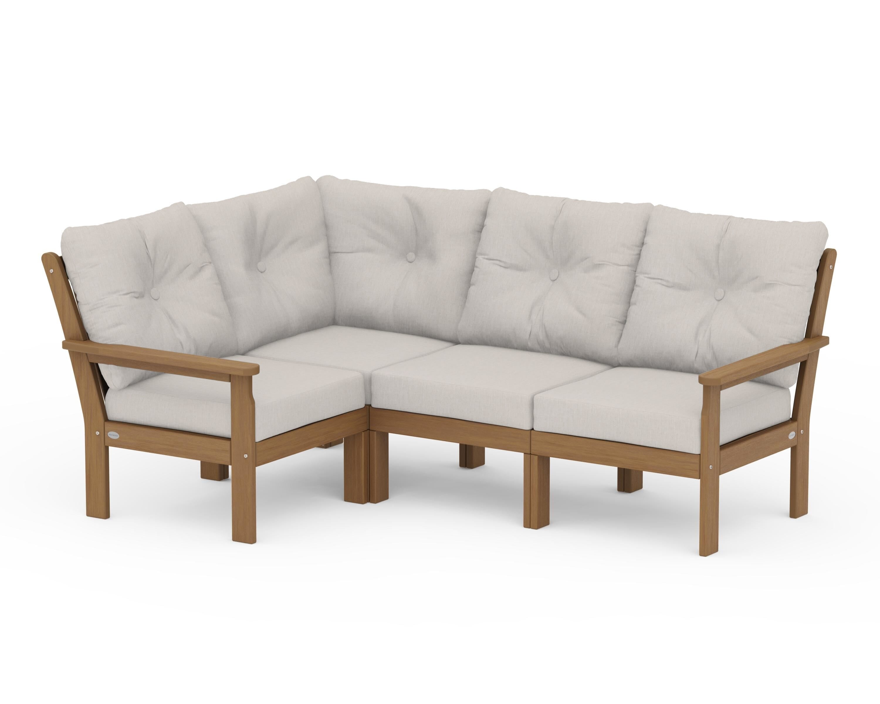 POLYWOOD Vineyard 4-Piece Sectional in Natural / Cast Ash