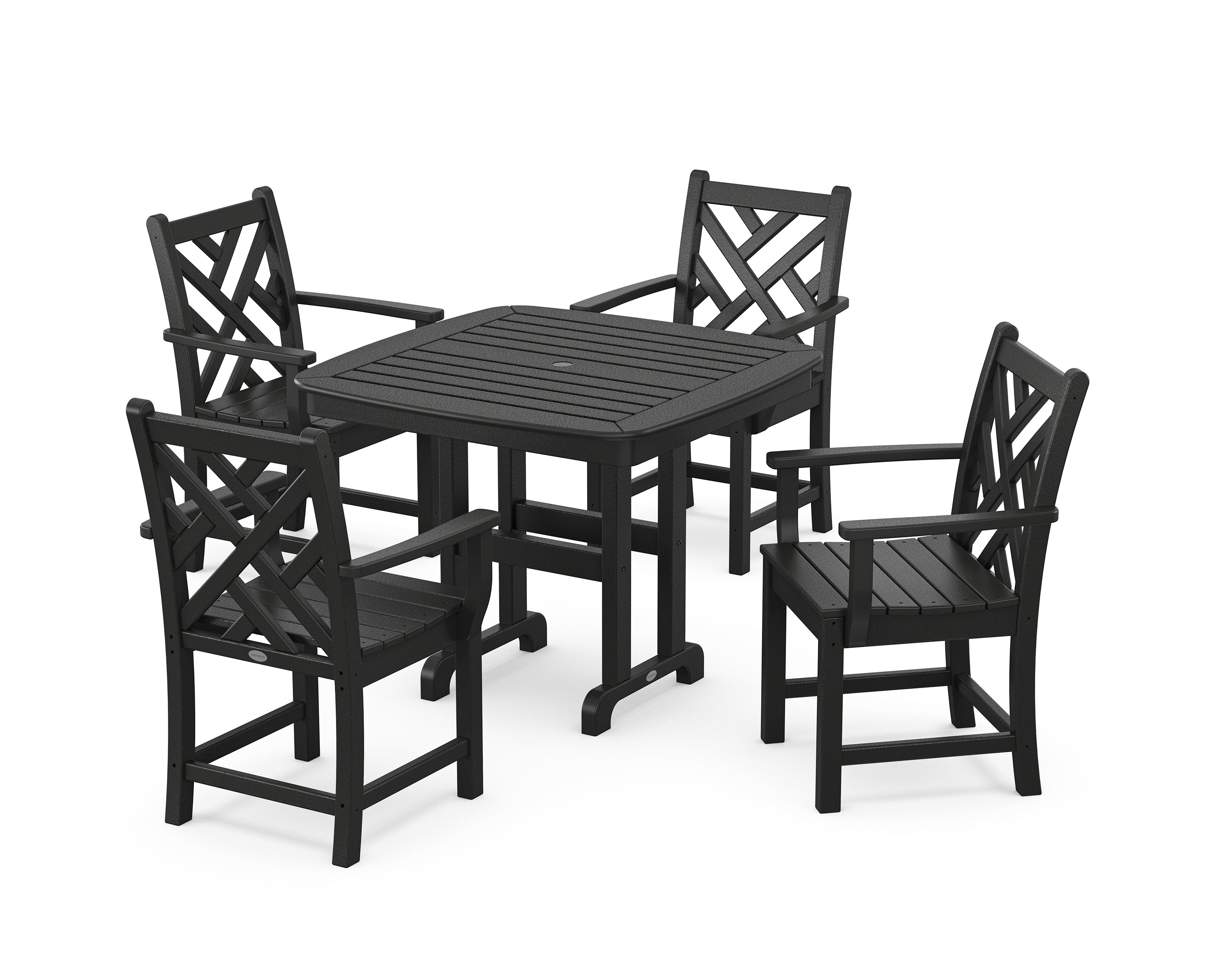 POLYWOOD® Chippendale 5-Piece Dining Set in Black