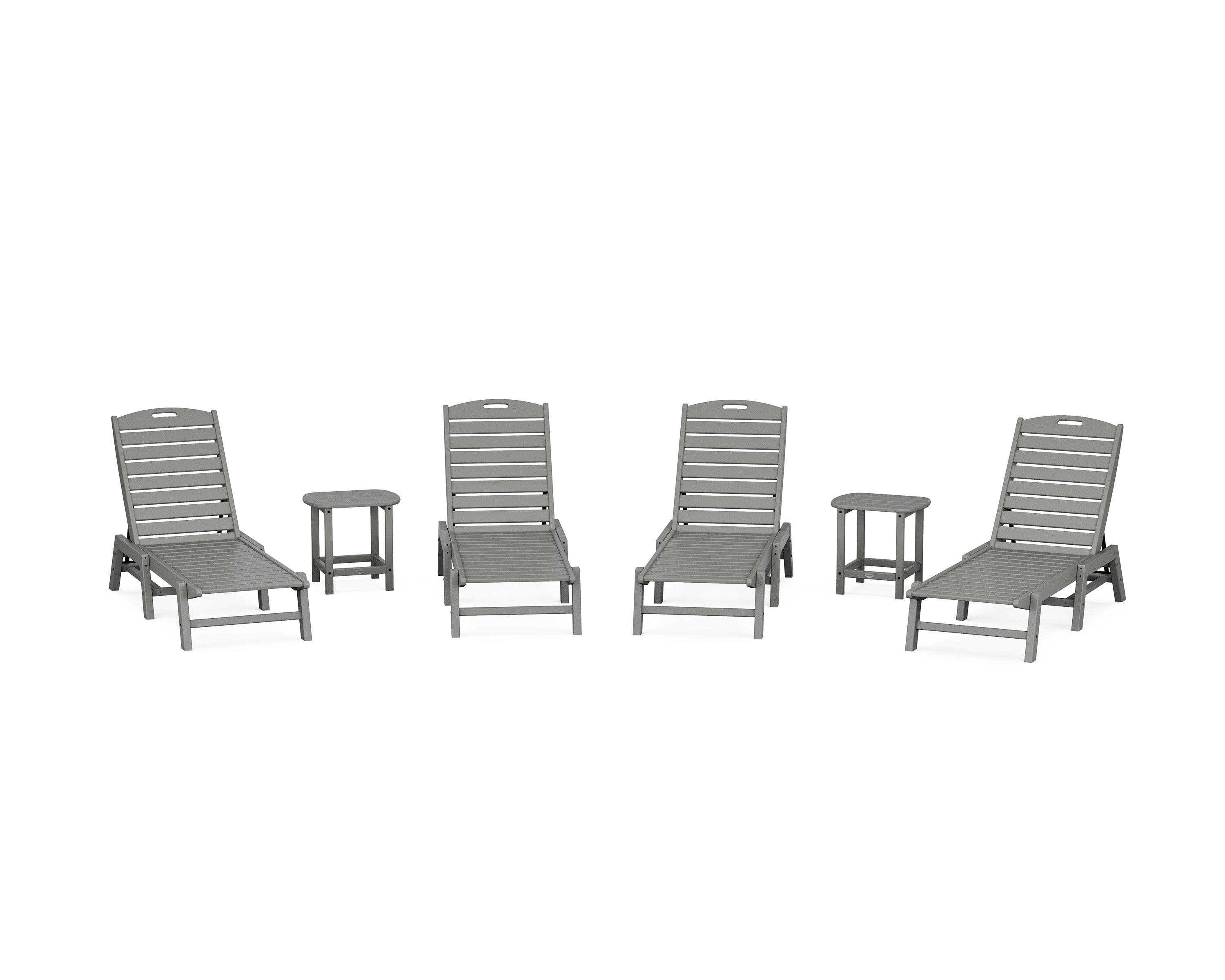 POLYWOOD Nautical Chaise 6-Piece Set in Slate Grey