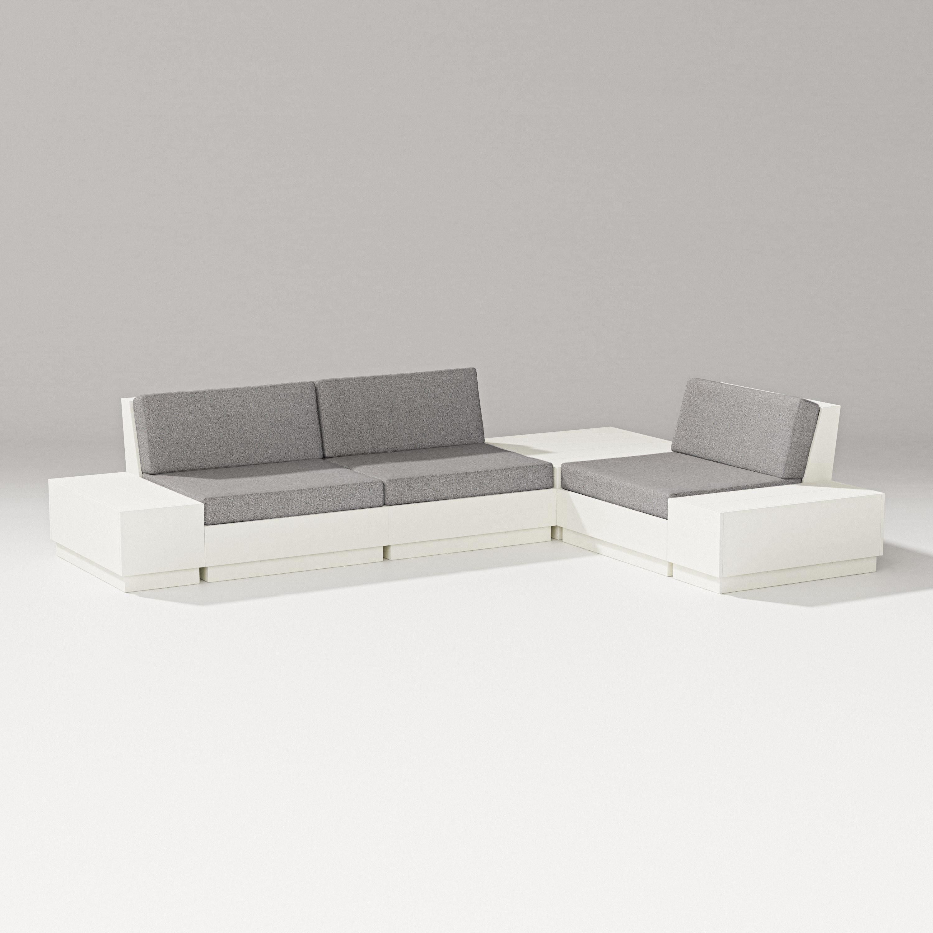 PW Designer Series Elevate 6-Piece Corner Sectional in Vintage White / Grey Mist