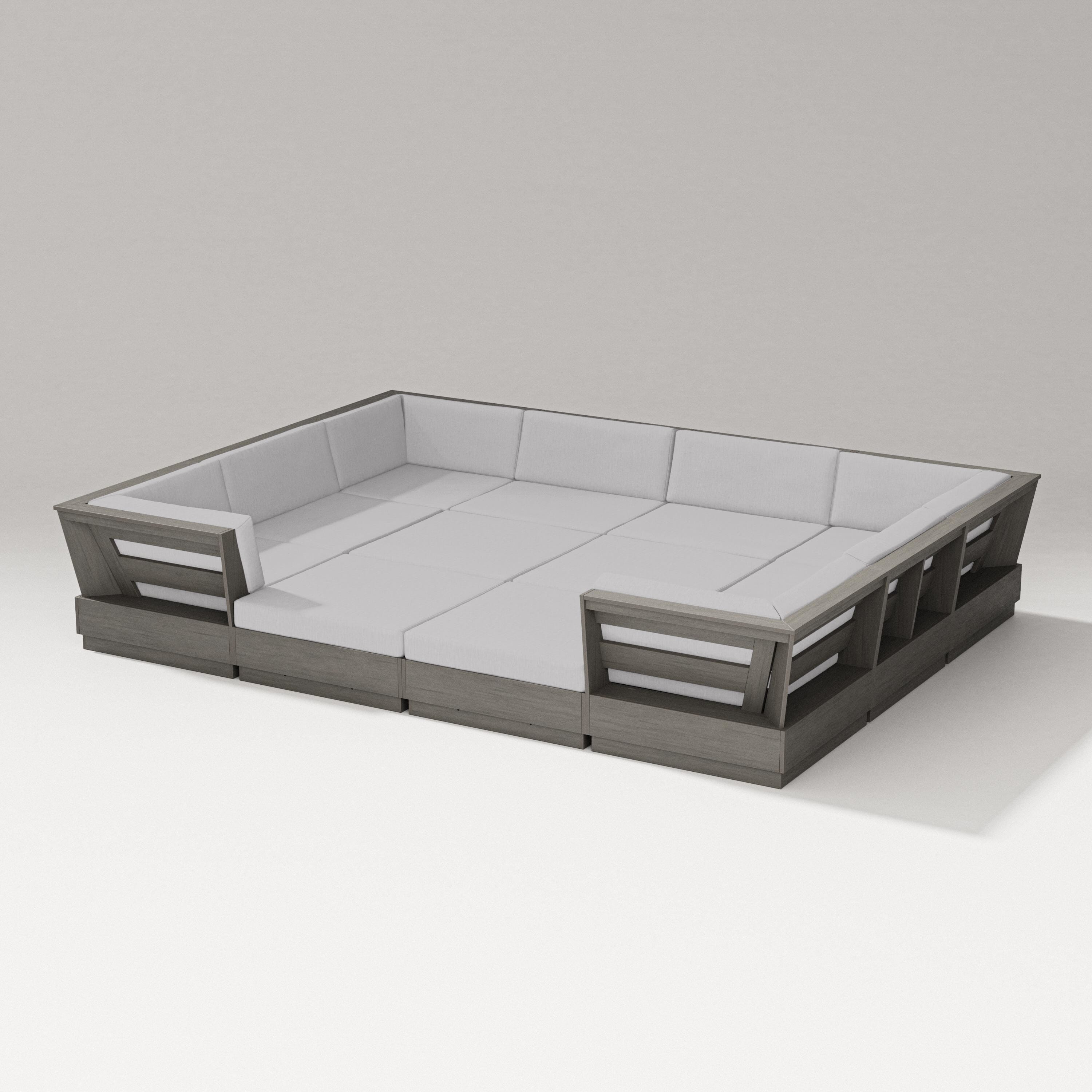 PW Designer Series Elevate 12-Piece Pit Sectional in Driftwood / Granite