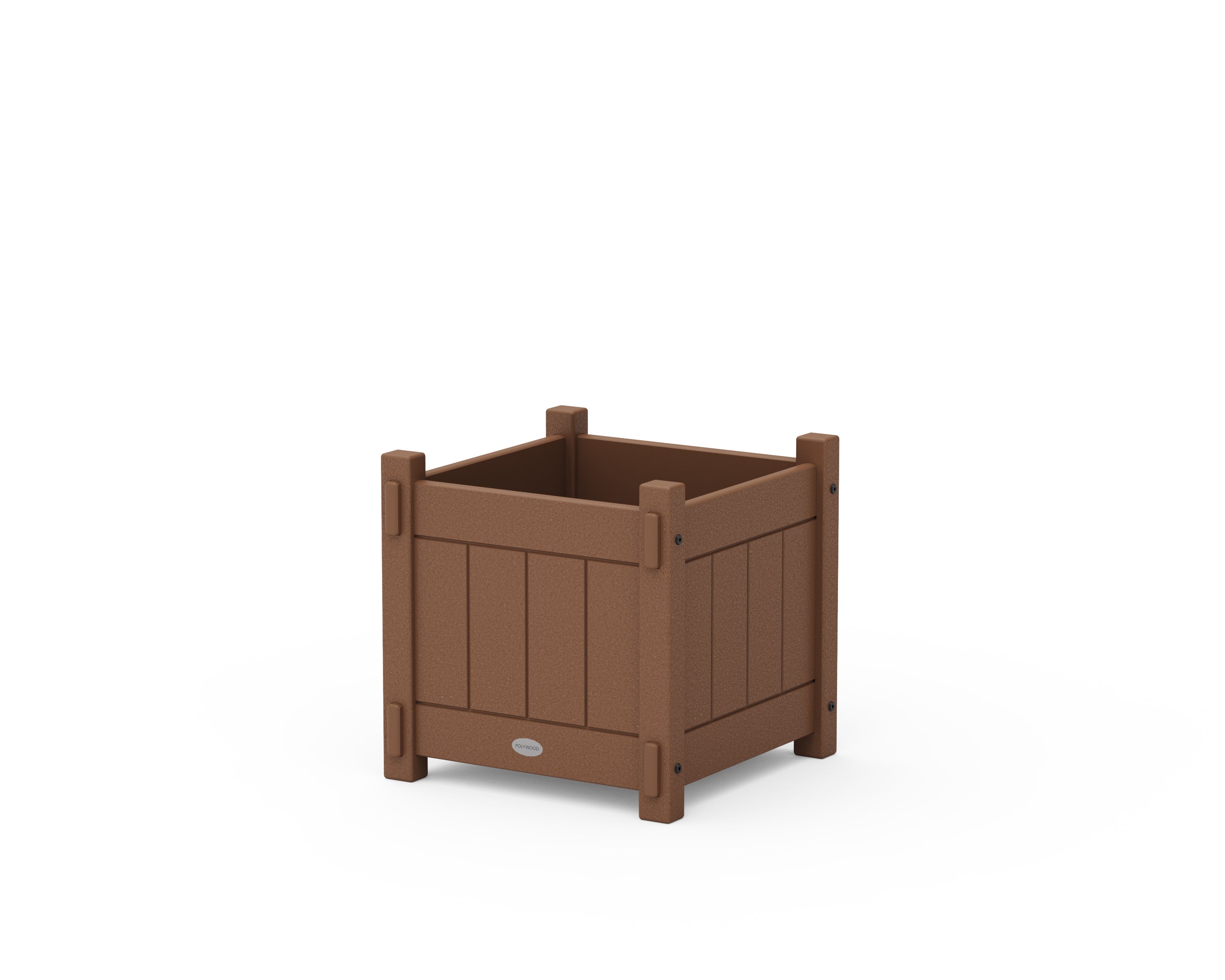 POLYWOOD Vineyard Square Planter Box in Teak