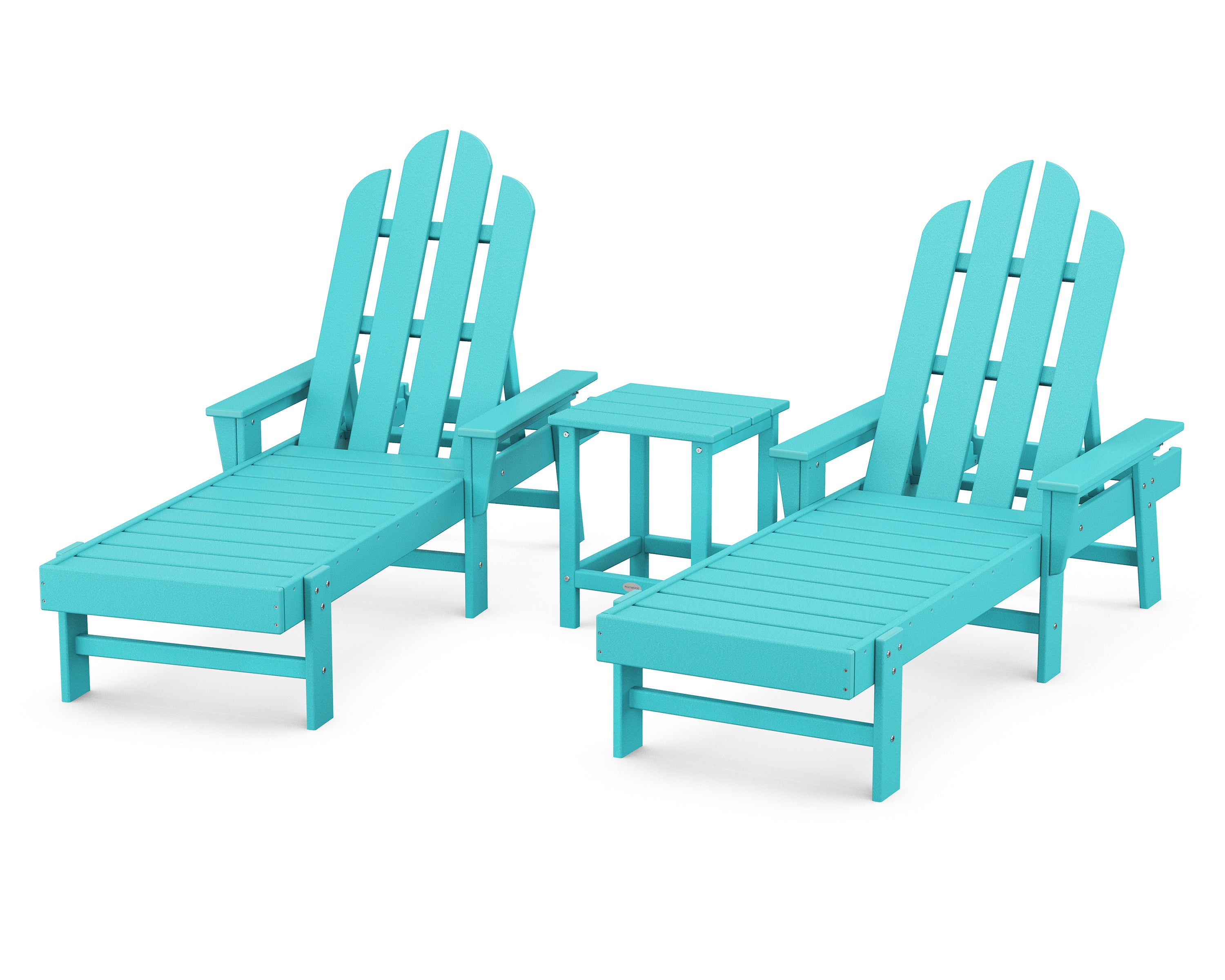 POLYWOOD Long Island Chaise 3-Piece Set in Aruba