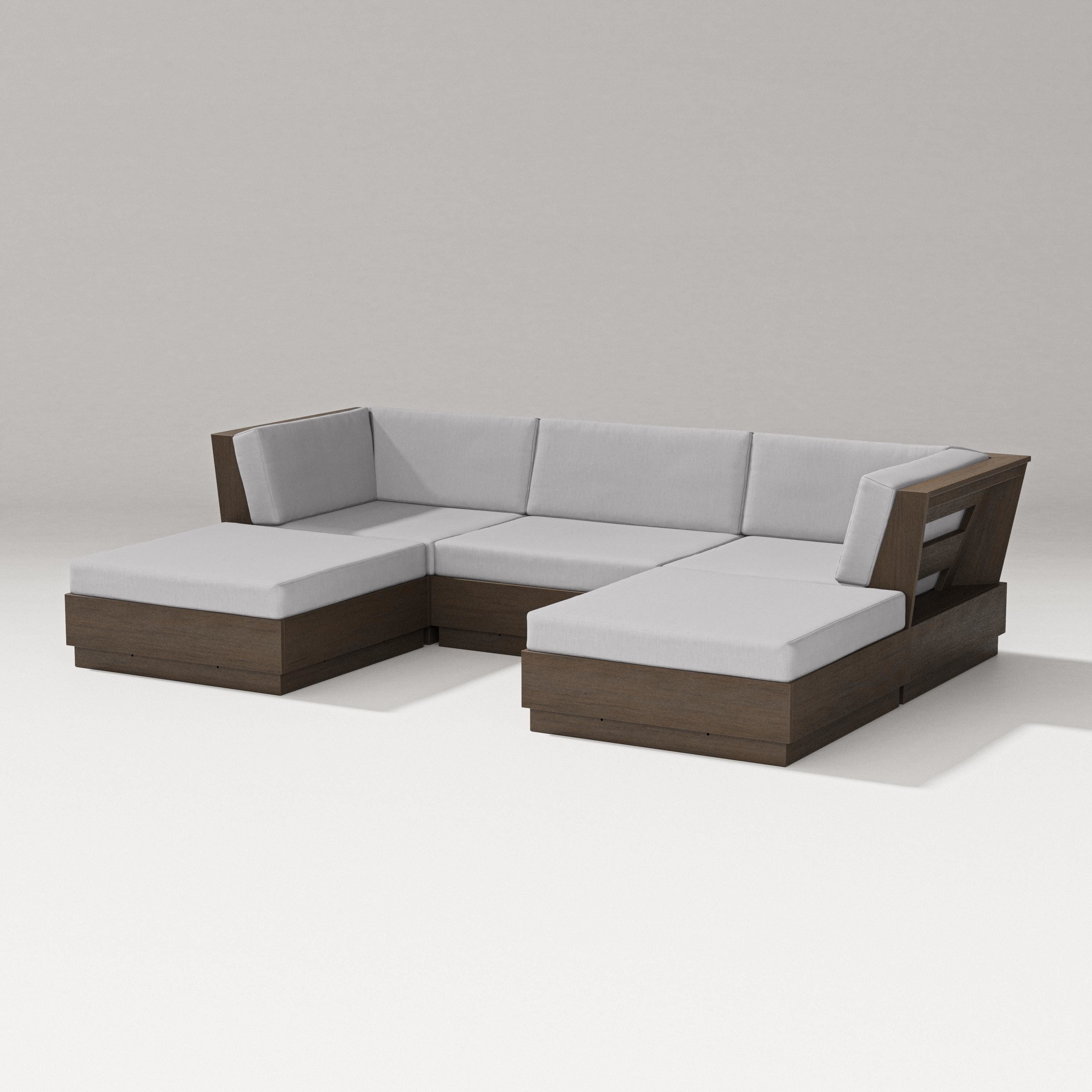 PW Designer Series Elevate Double Chaise Sectional in Kona / Granite