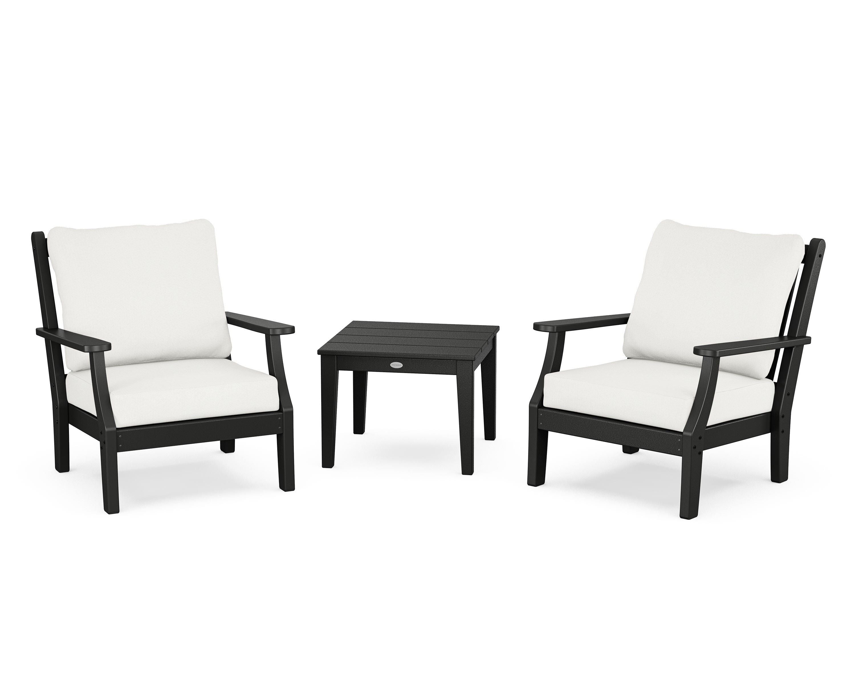 Country Living Wovendale 3-Piece Deep Seating Set in Black / Natural Linen