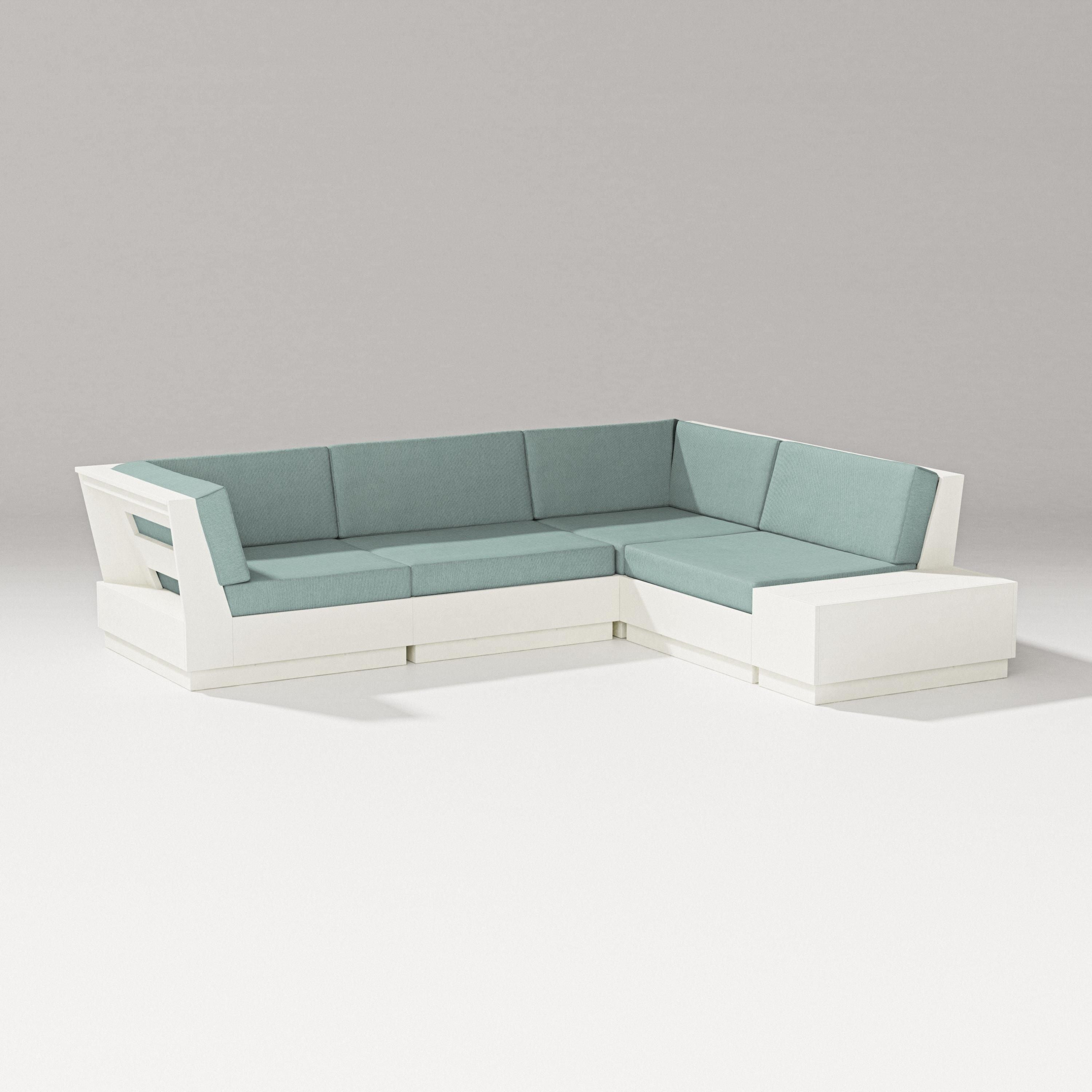 PW Designer Series Elevate Corner Sectional in Vintage White / Glacier Spa