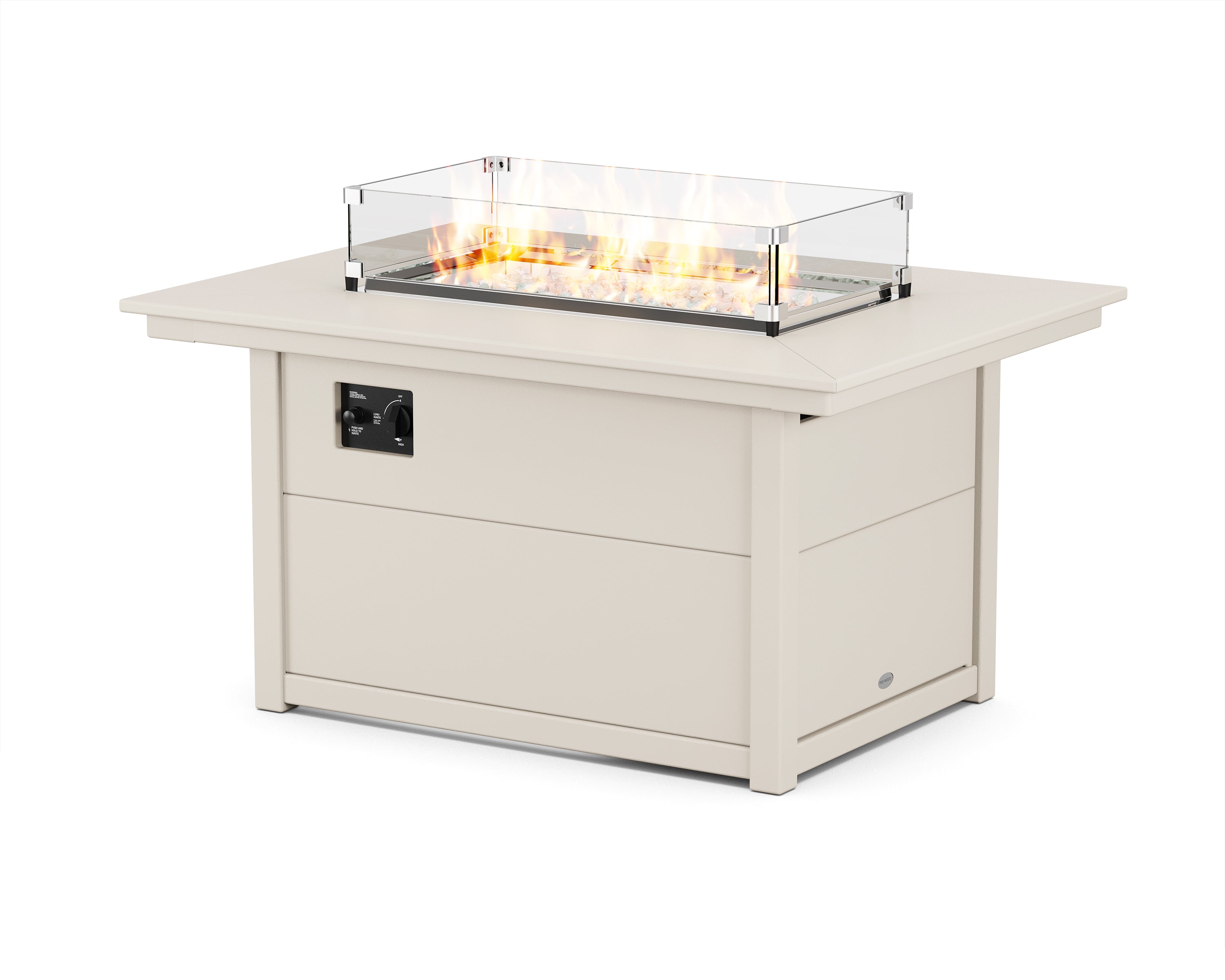 POLYWOOD® Rectangle 34" X 46" Fire Pit Table in Sand