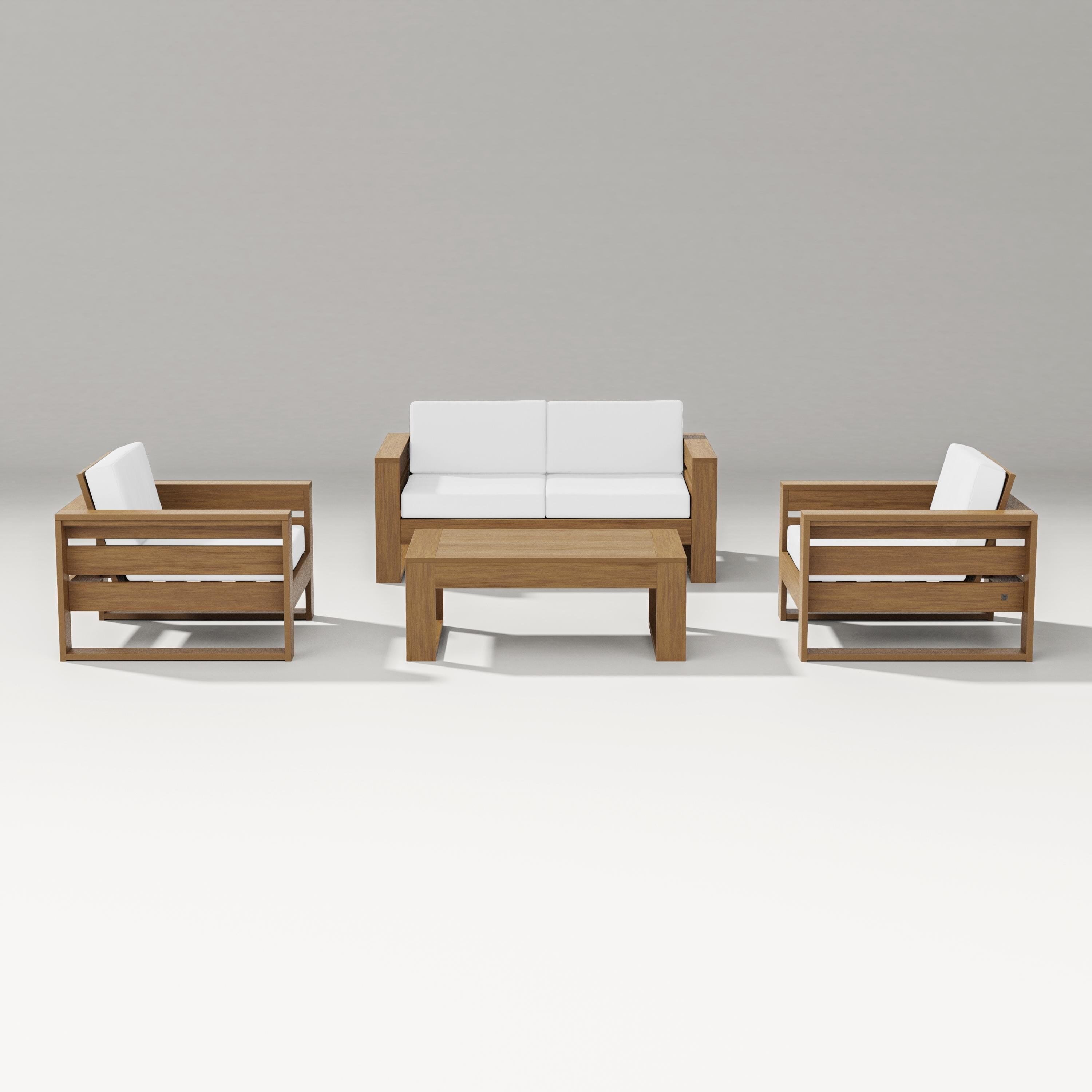 PW Designer Series Latitude 4-Piece Lounge Loveseat Set in Natural / Natural