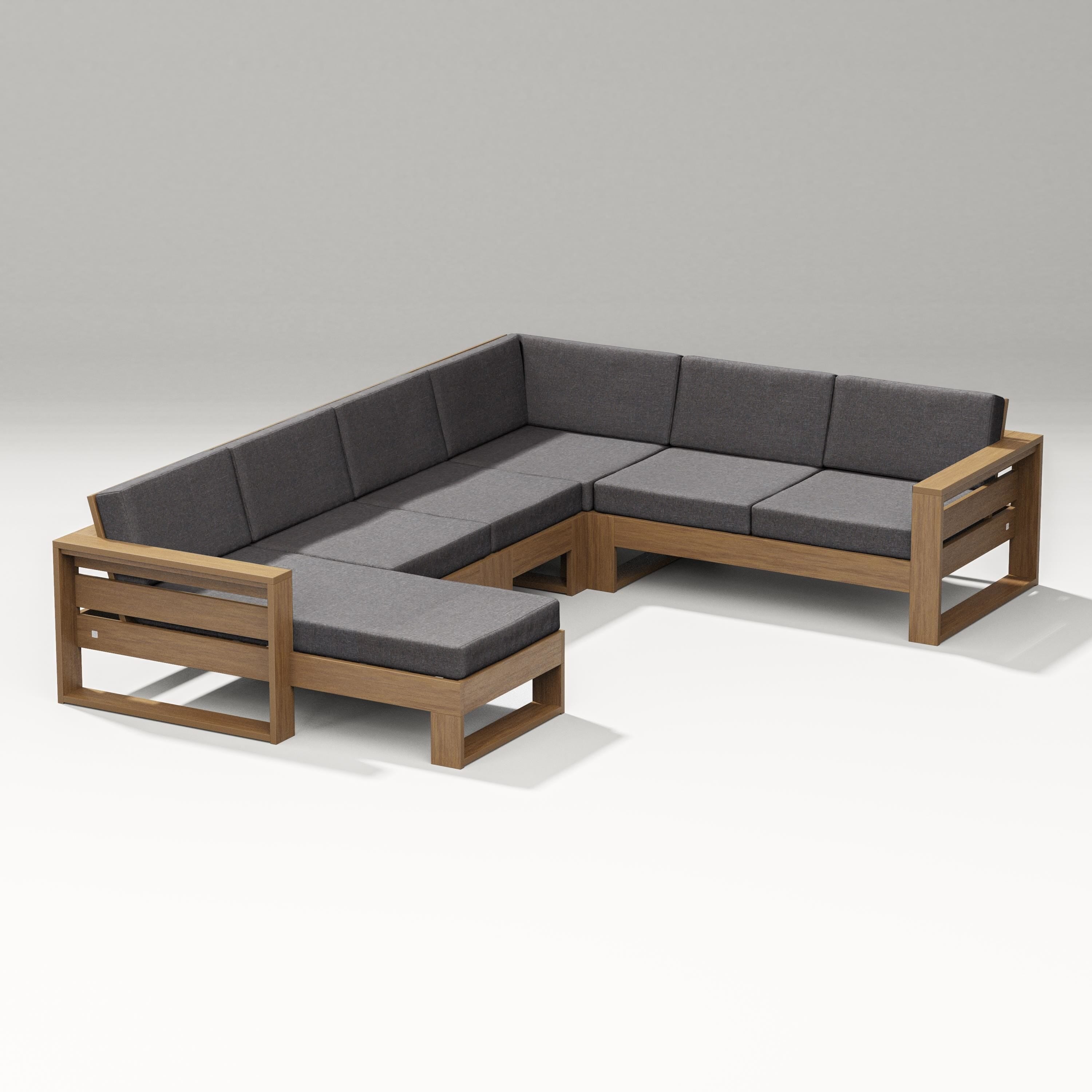 PW Designer Series Latitude Corner Sectional with Left Chaise in Natural / Ash Charcoal